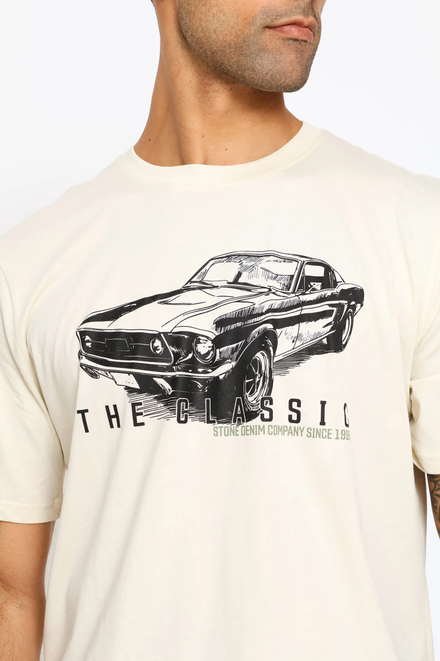 Classic Mustang Tee - Ecru - Image 2