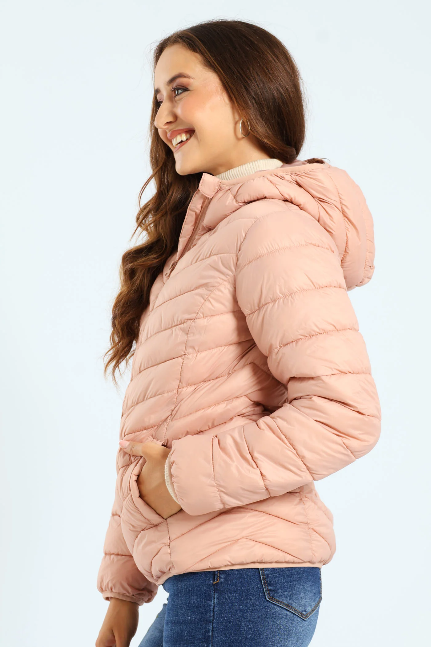 Classic Puffer With Hood - Rose - Image 4