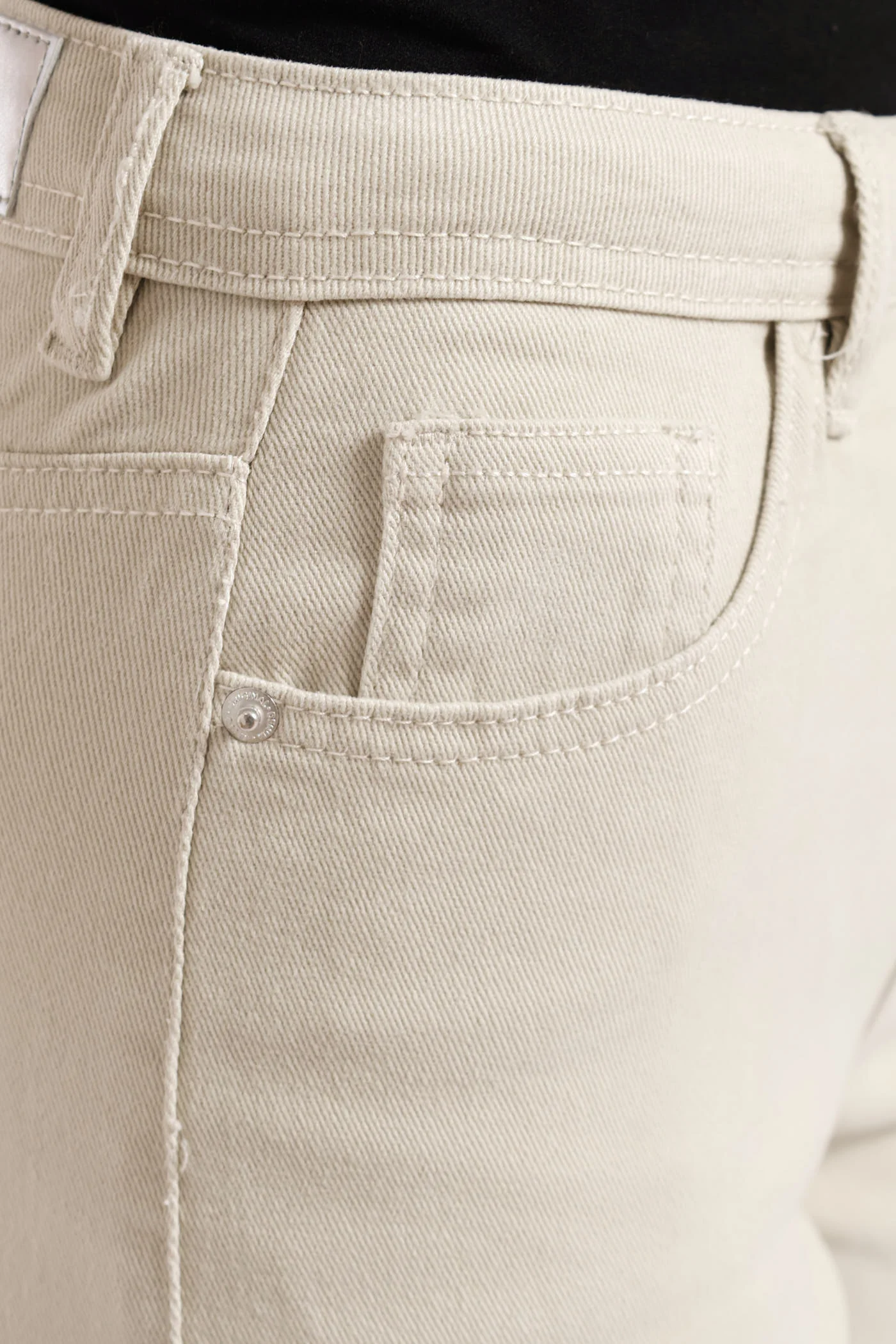 Classic Roll Hem Bermuda Denim Short - Stone - Image 5