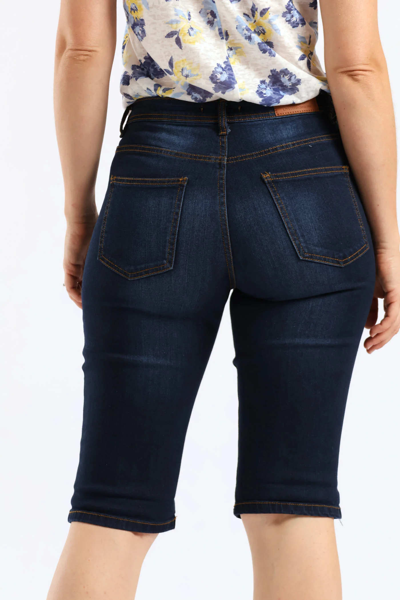 Classic Roll Hem Bermuda Supersoft Denim Short - Ink - Image 3