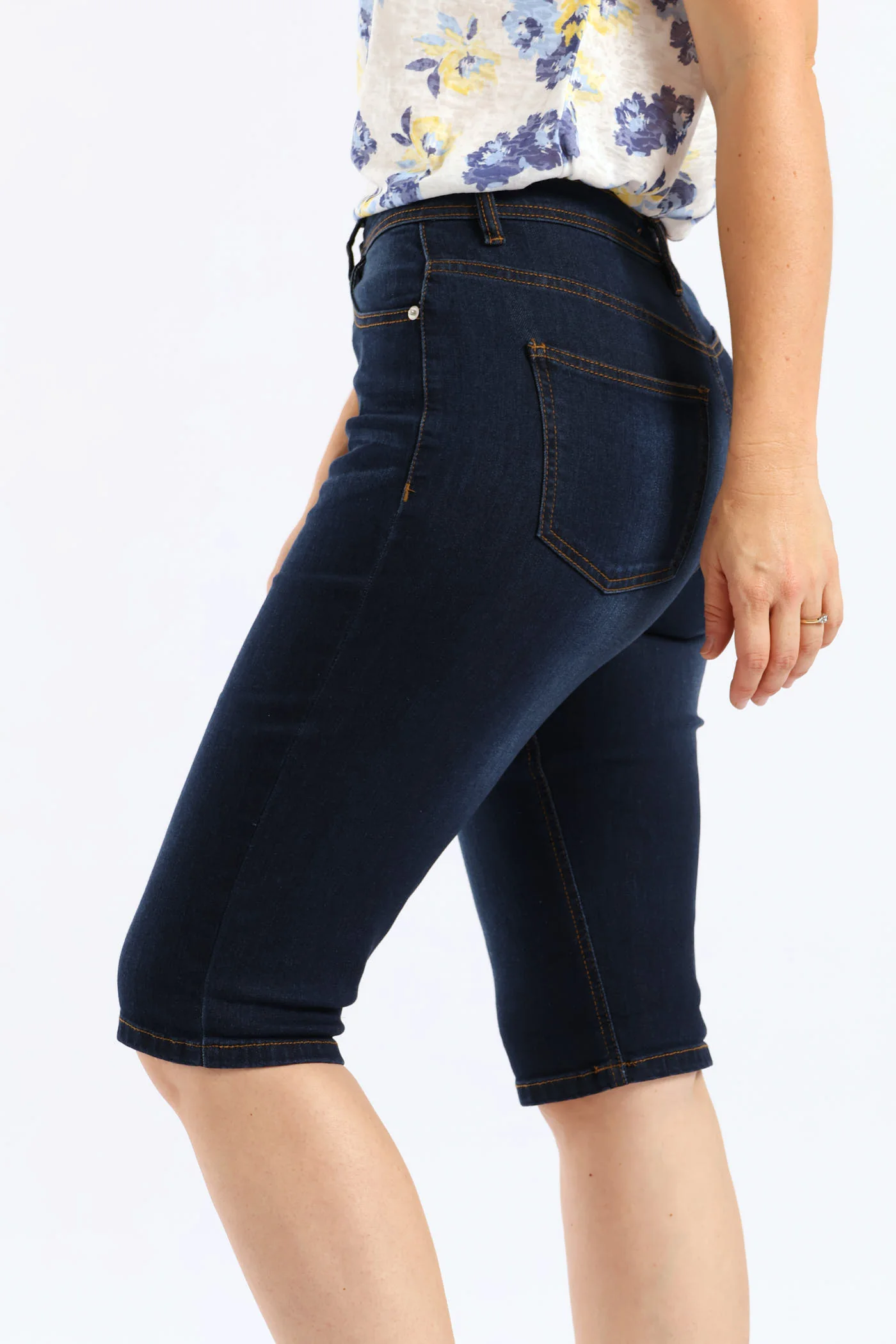 Classic Roll Hem Bermuda Supersoft Denim Short - Ink - Image 5