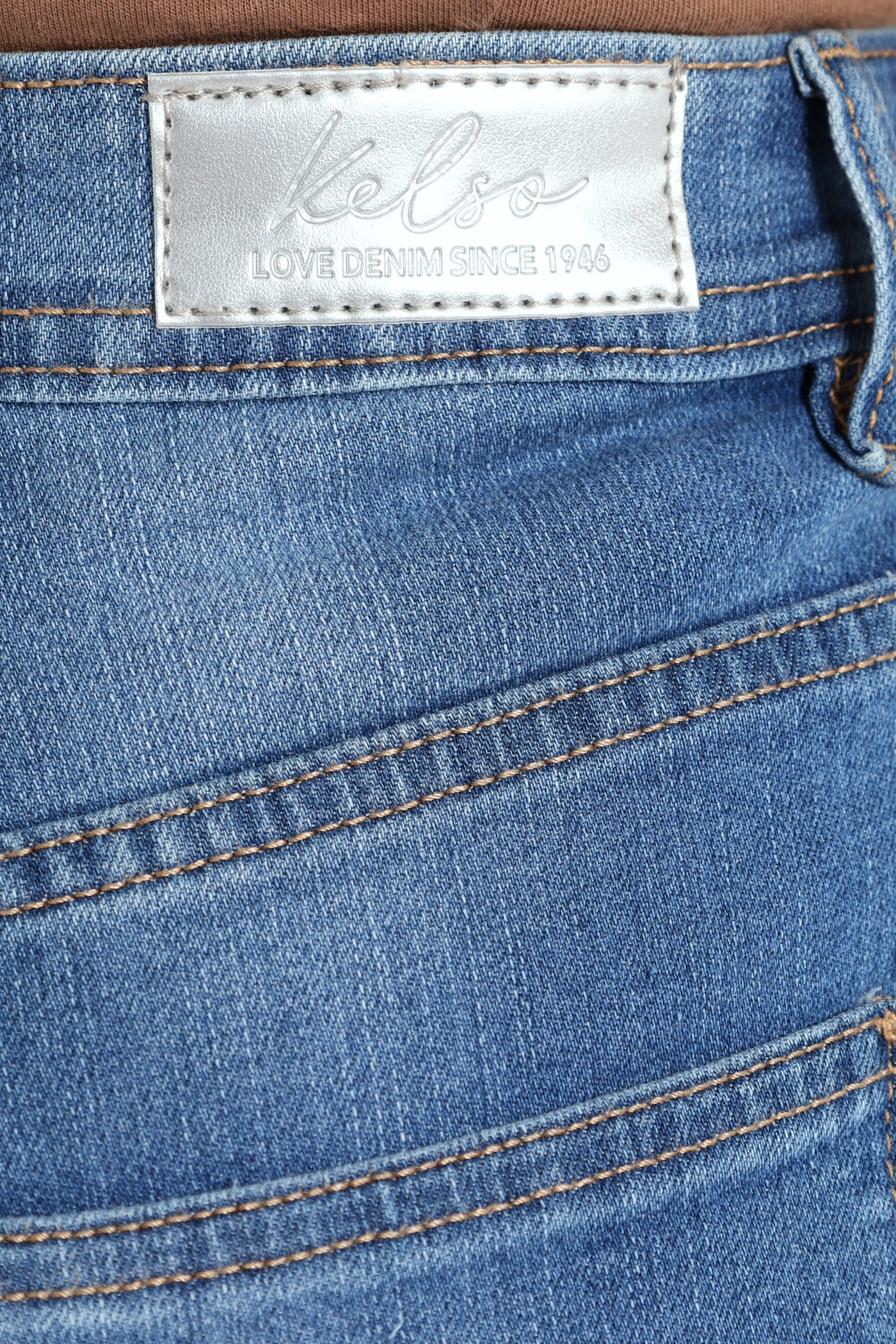 Classic Roll Hem Bermuda Supersoft Denim Short - Light Wash - Image 5