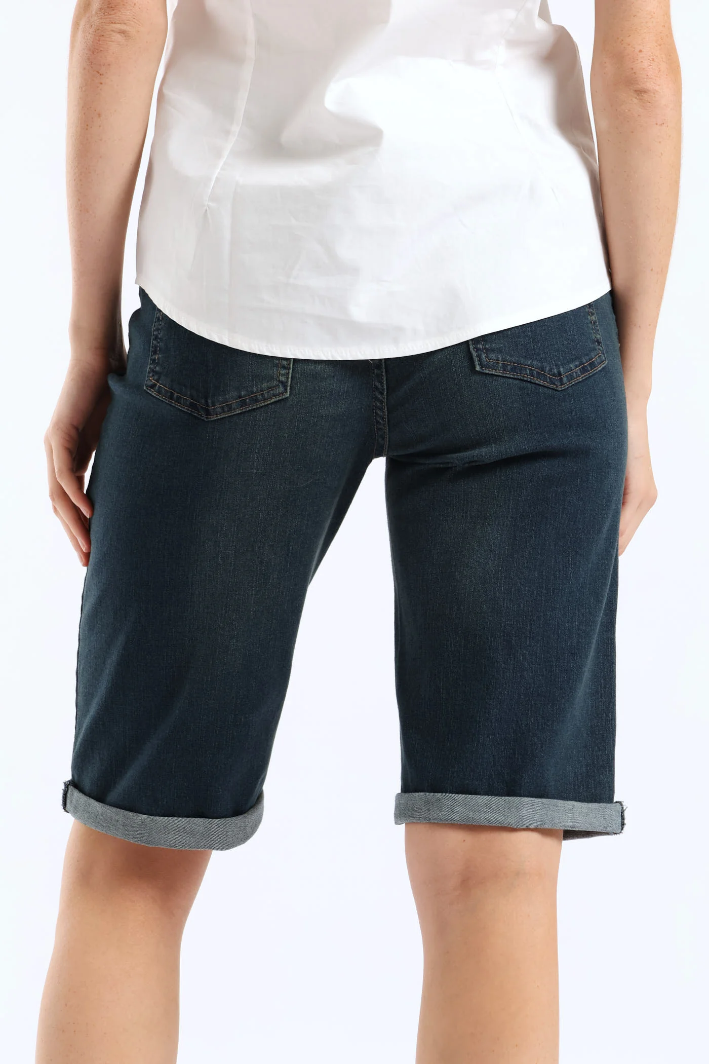 Classic Roll Hem Bermuda Supersoft Denim Short - Tea Stain - Image 4