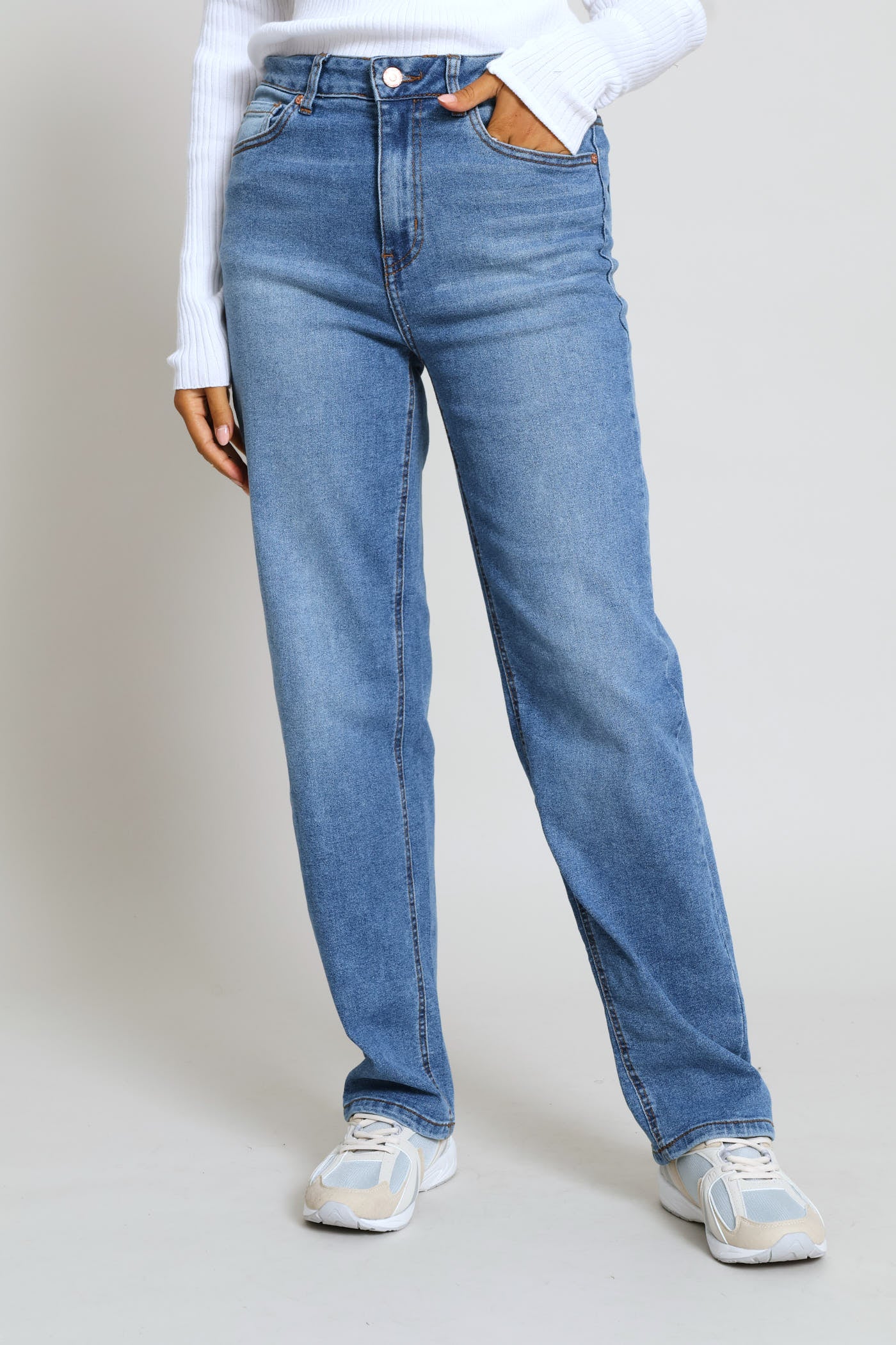 Classic Straight Leg Denim - Salty Mid Wash - Image 8