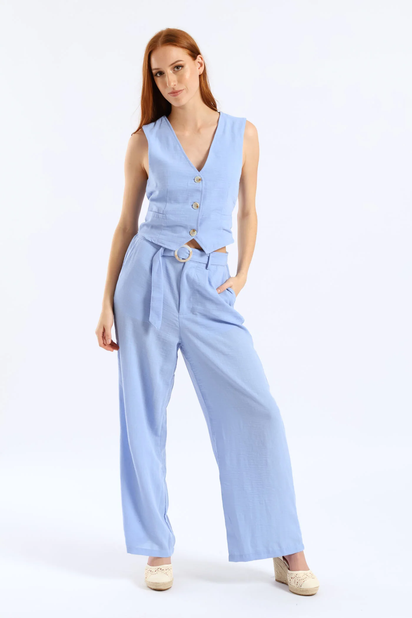 Classic Tailored Waistcoat - Periwinkle - Image 2