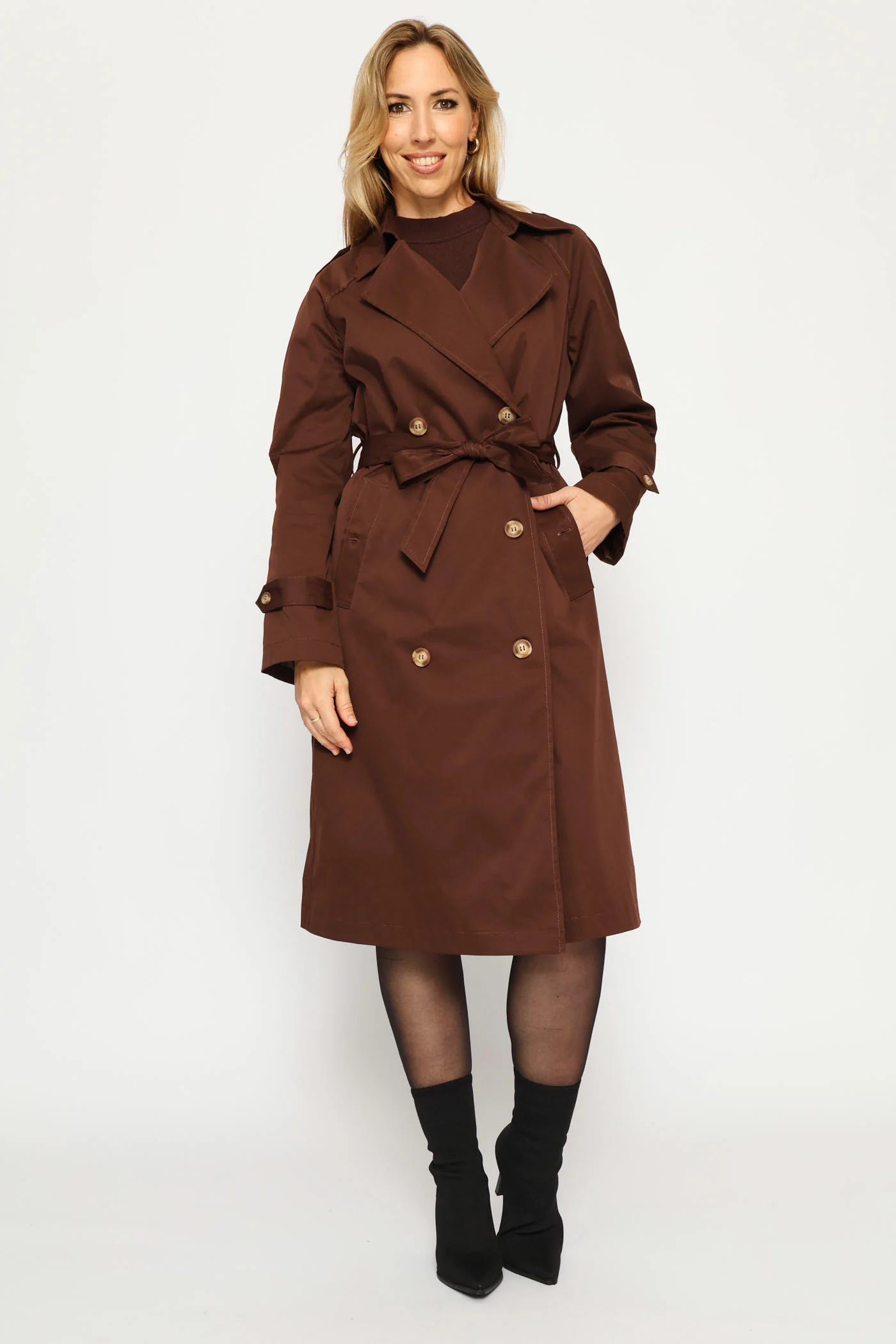 Classic Trench Coat - Dark Chocolate - Image 2