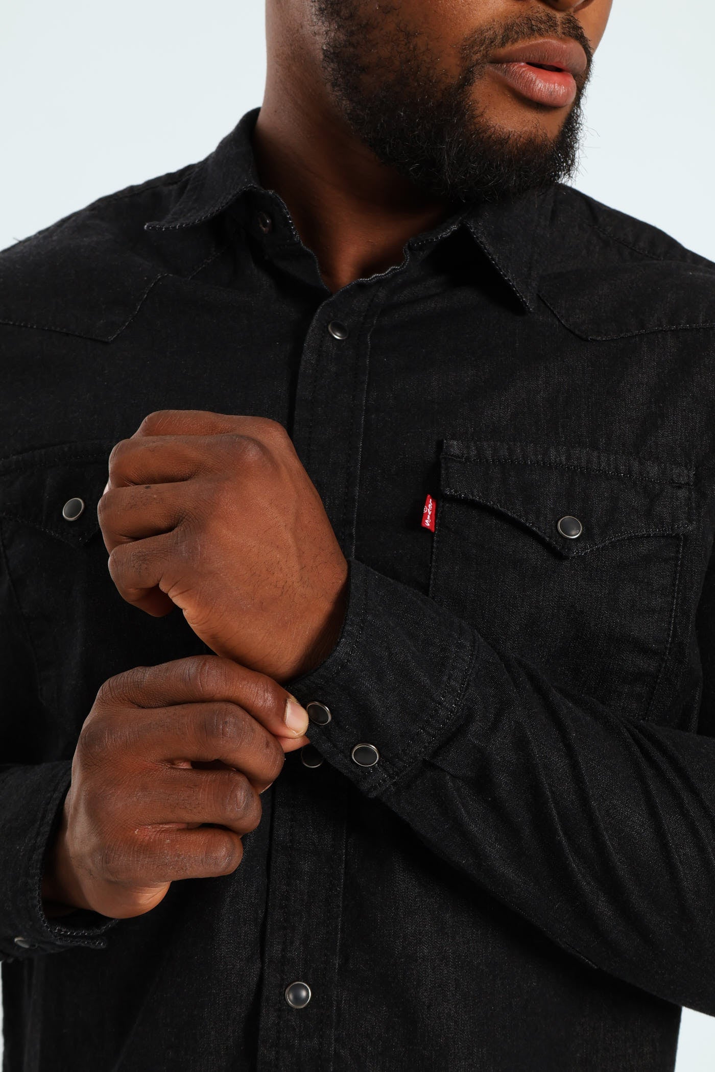 Classic Western Standard Jean Shirt - Black - Image 2