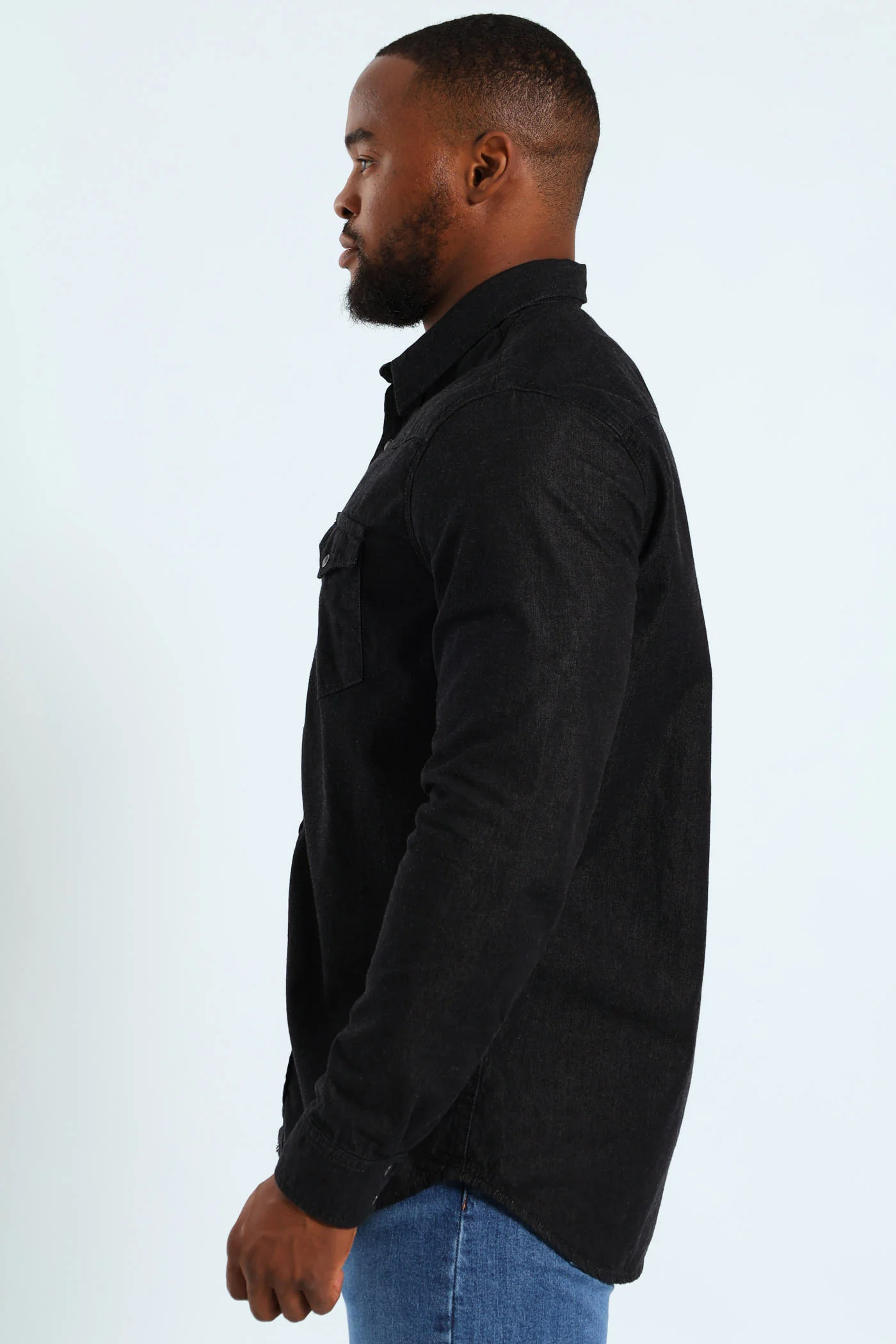 Classic Western Standard Jean Shirt - Black - Image 3