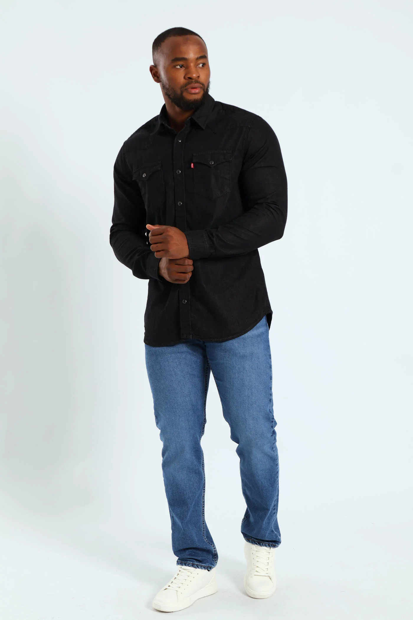 Classic Western Standard Jean Shirt - Black - Image 6