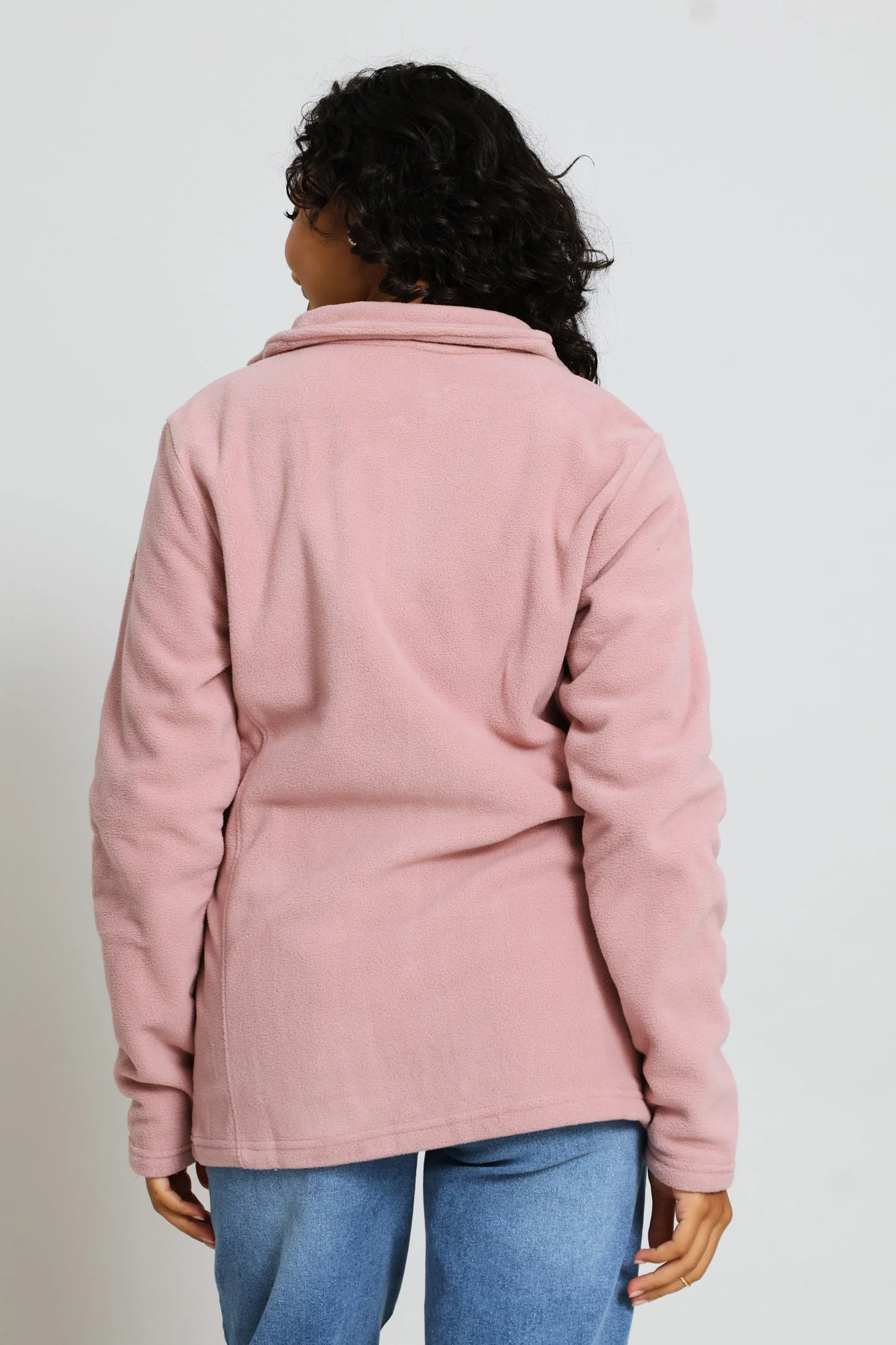 Classic Zip Up Polar Fleece Jacket - Deep Rose - Image 4