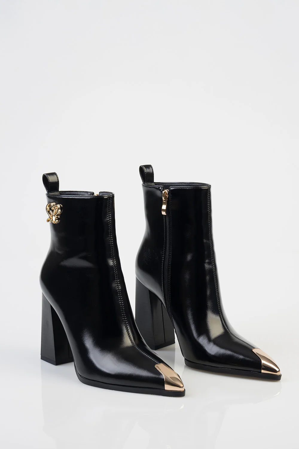 Clause Pointed Toe Block Heel Boot - Black - Image 8