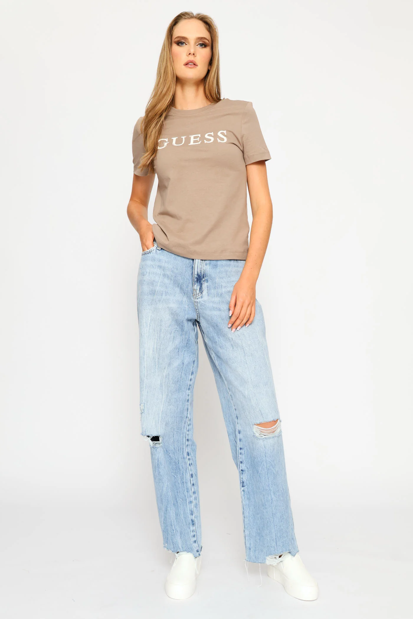 Clelia Short Sleeve T-Shirt - Taupe - Image 6