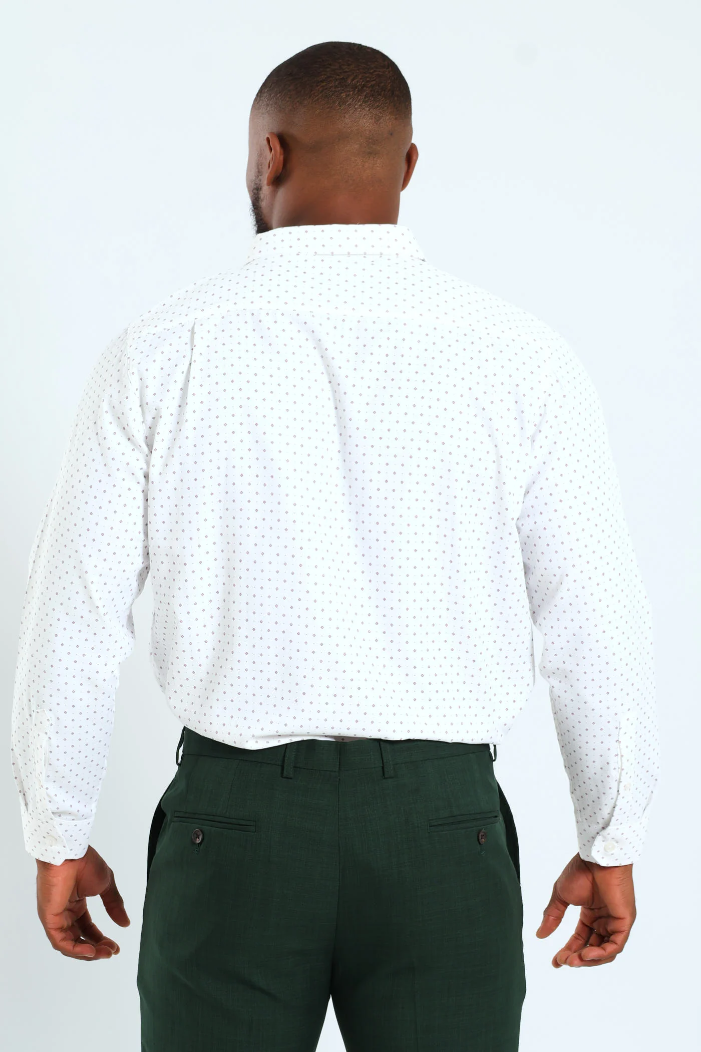 Cluster Spot Textured Shirt - White/Red - Image 10