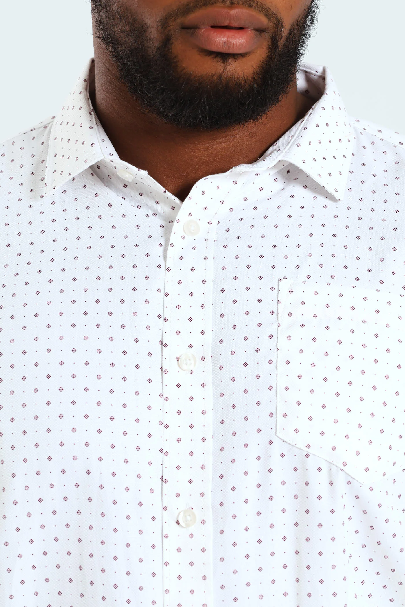 Cluster Spot Textured Shirt - White/Red - Image 12