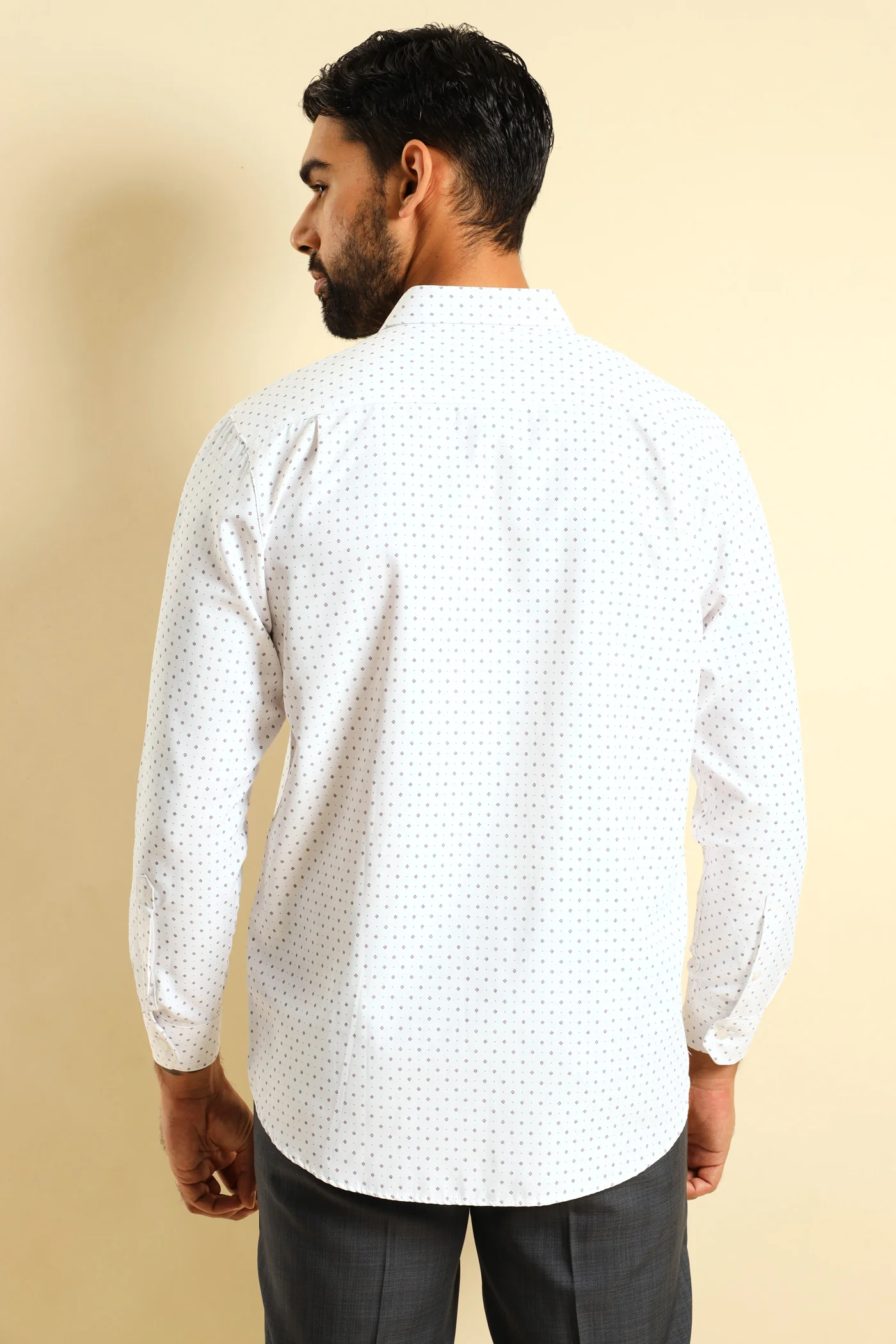 Cluster Spot Textured Shirt - White/Red - Image 7