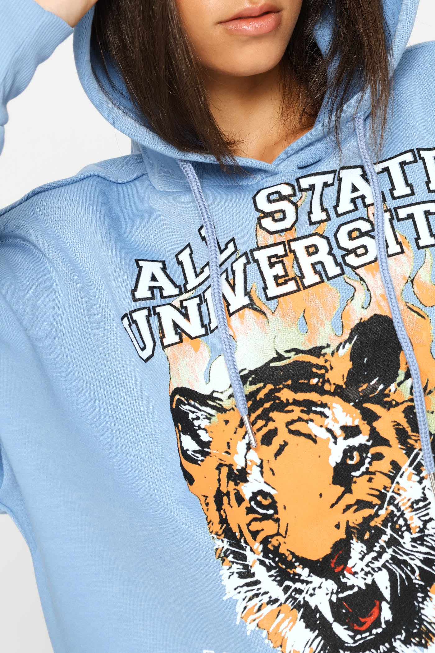 College Oversized Hoody - Light Blue - Image 3