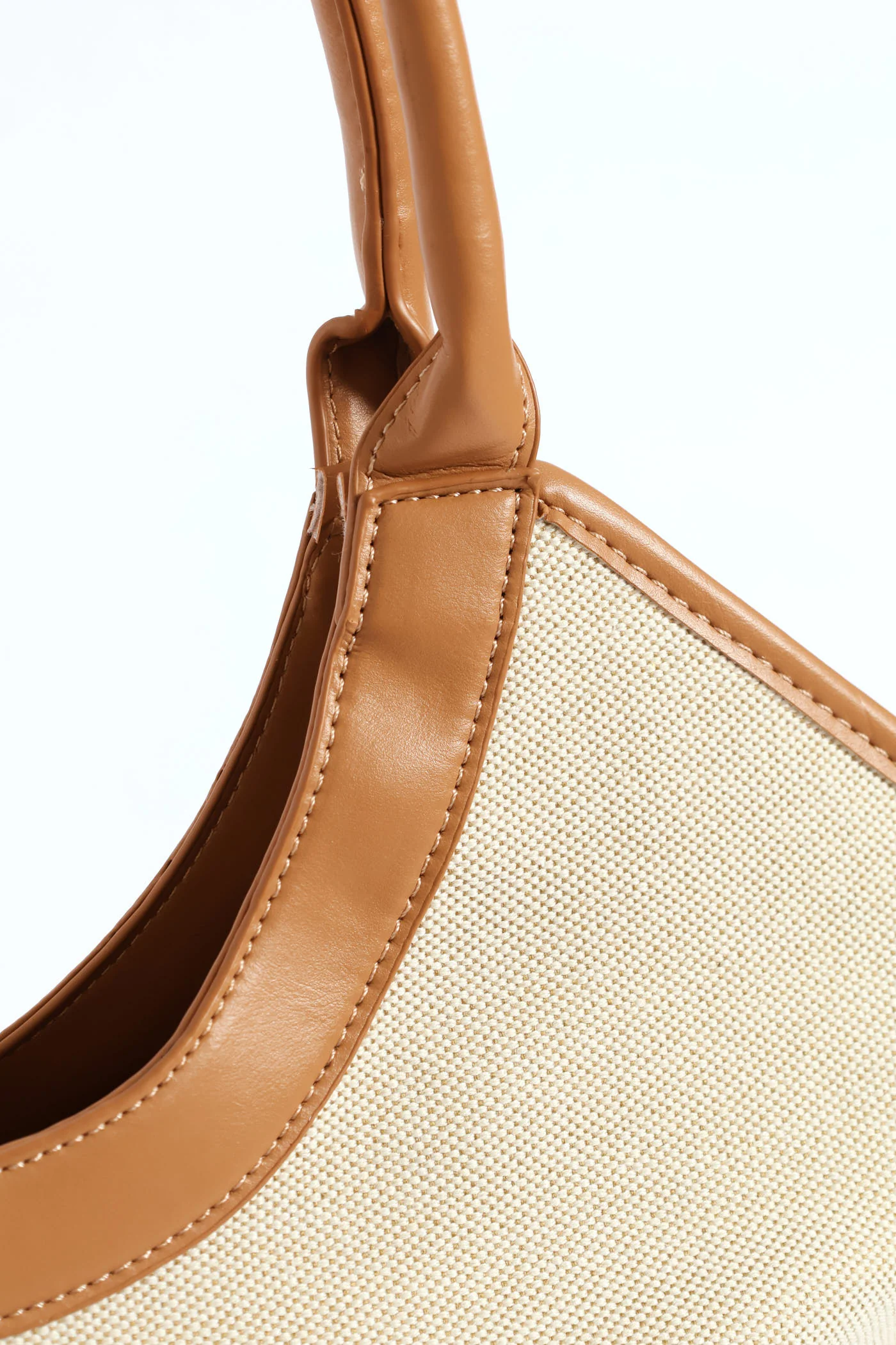 Colour Block Canvas Shopper - Beige - Image 4