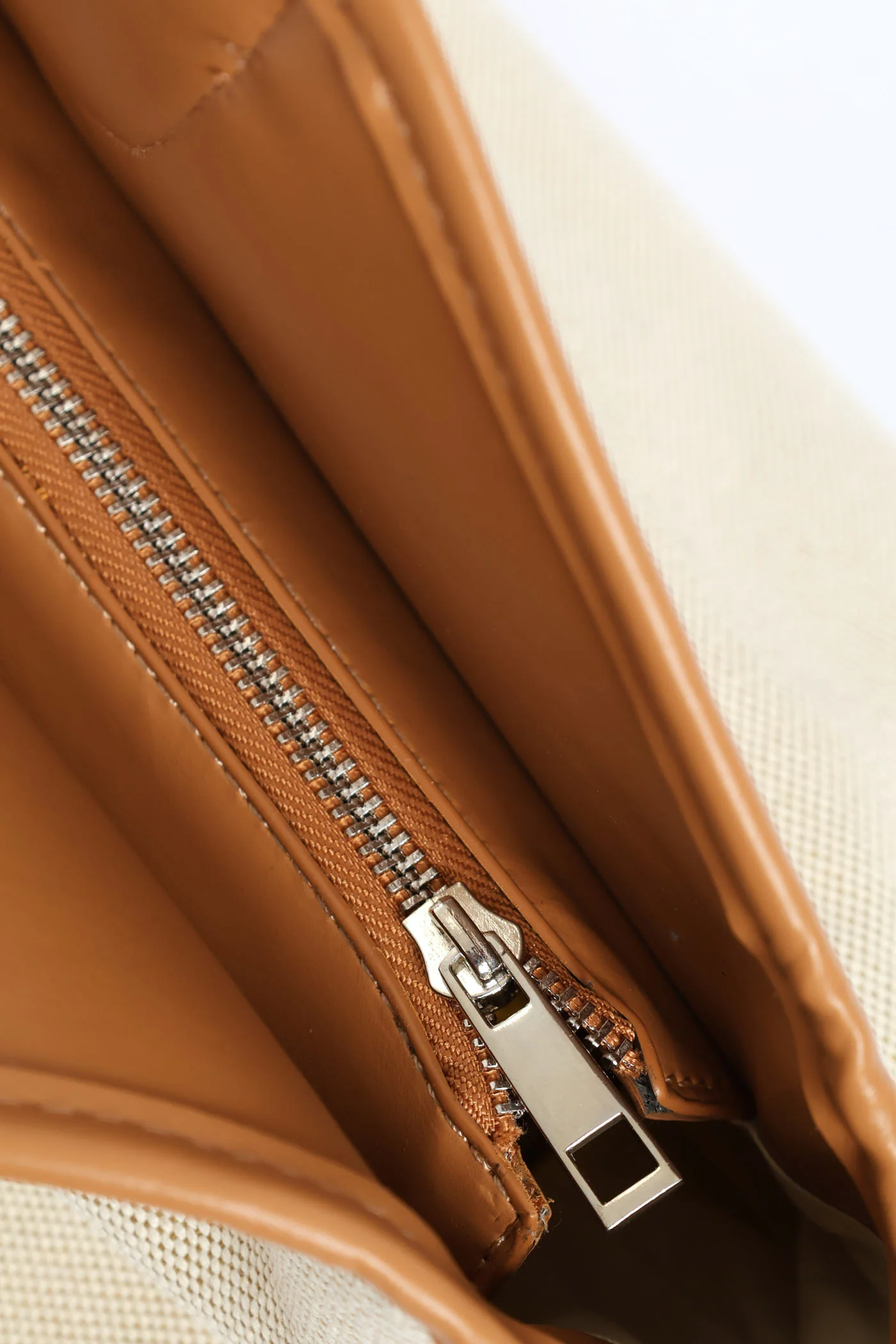 Colour Block Canvas Shopper - Beige - Image 5