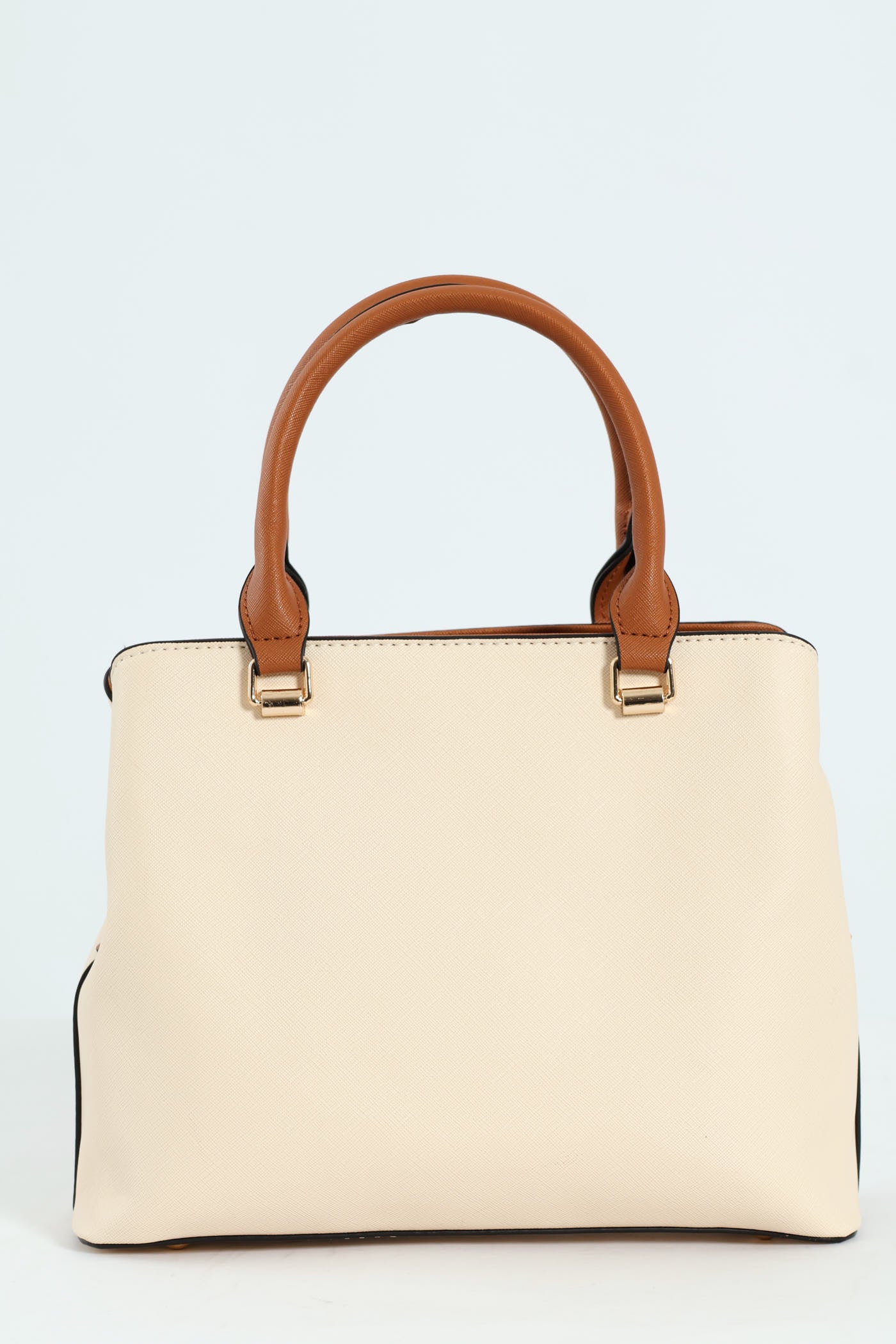 Colour Block Charm Tote Bag - Cream - Image 3