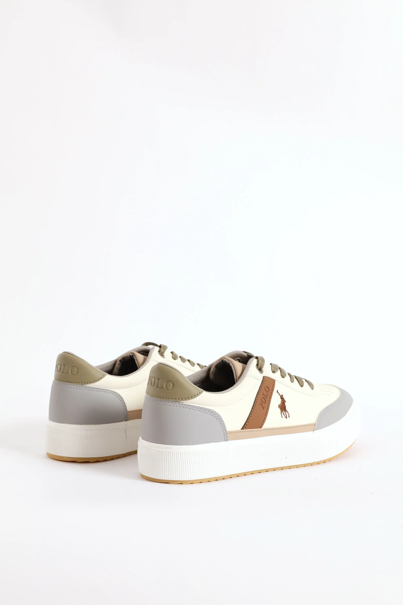 Colour Block Sneaker - White/Sandstone - Image 6