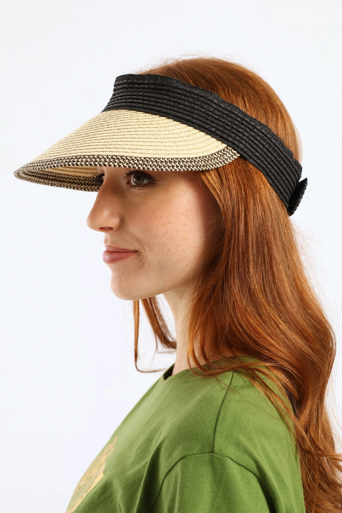 Colour Block Velcro Visor - Cream - Image 2