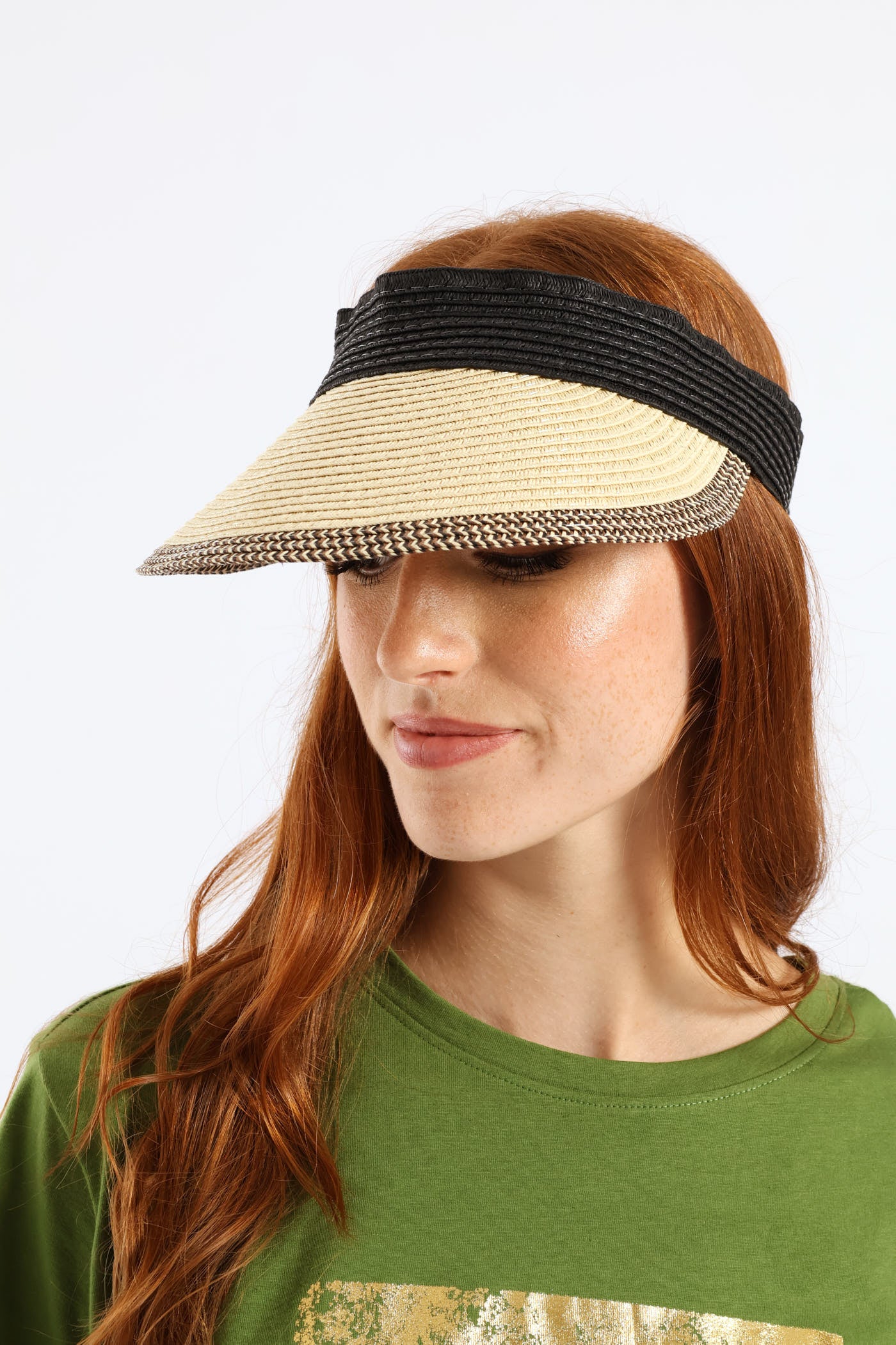 Colour Block Velcro Visor - Cream - Image 4