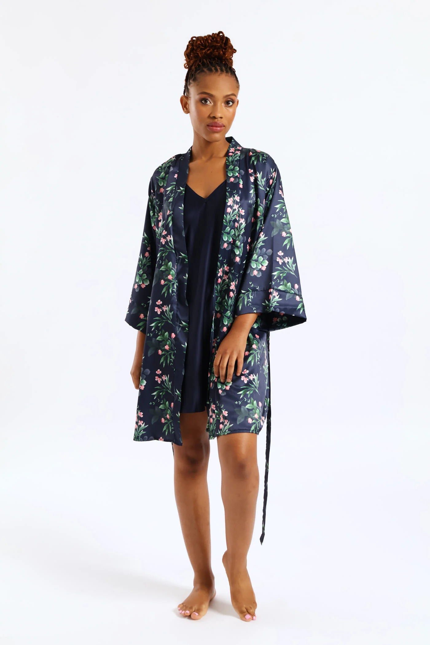 Colour Buds Gown & Chemise Set - Navy - Image 7