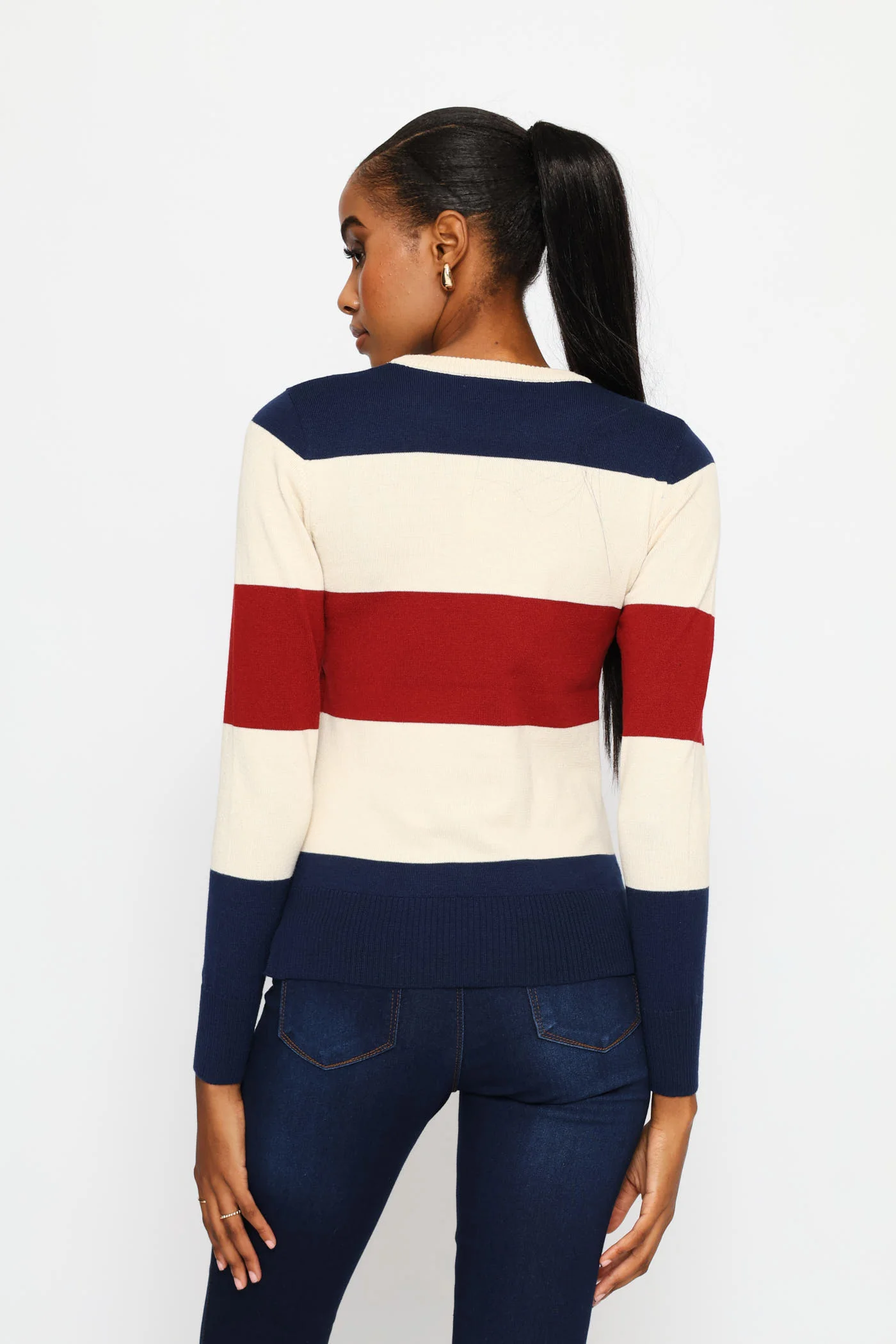 Colourblock Pullover - Navy - Image 3