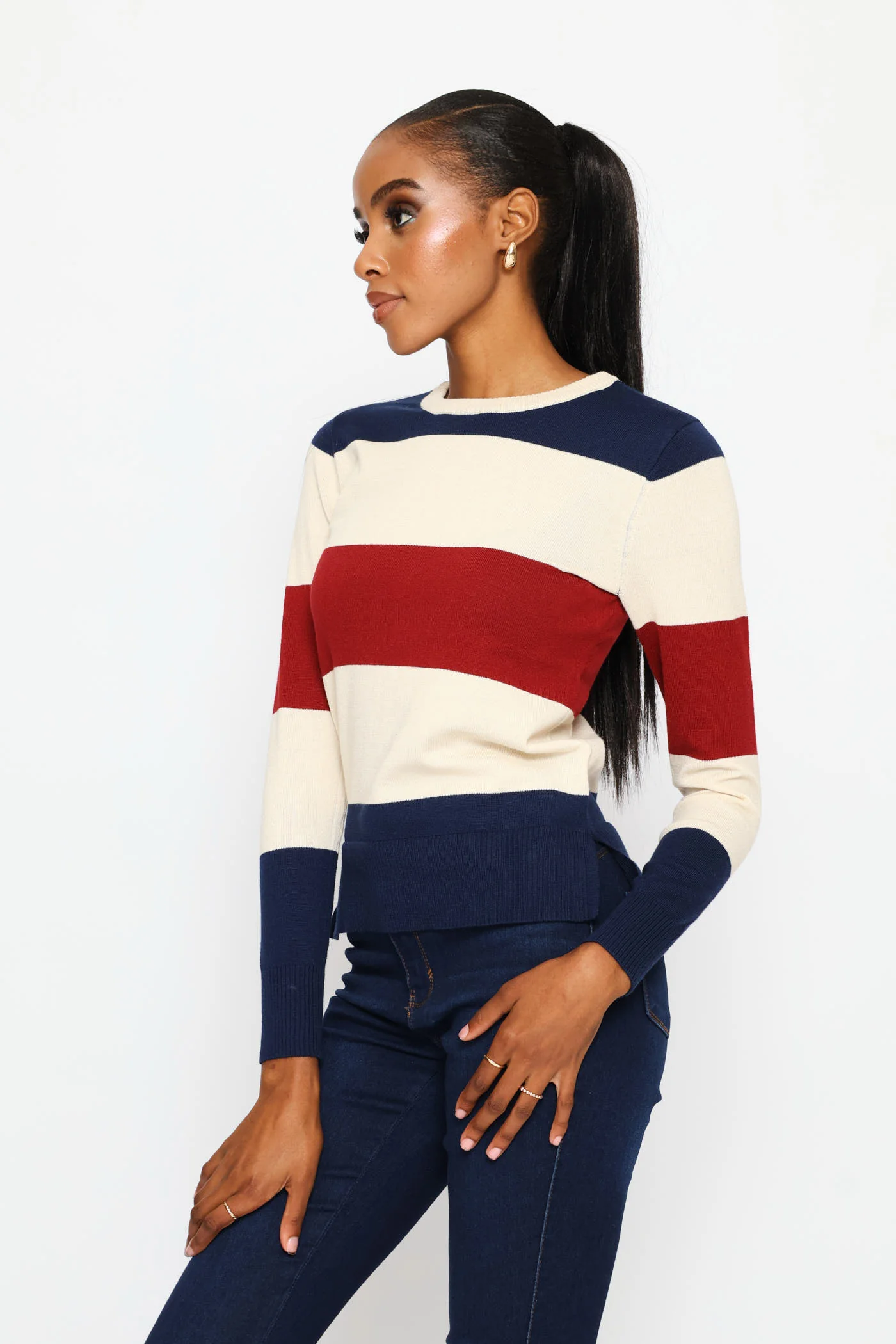 Colourblock Pullover - Navy - Image 4
