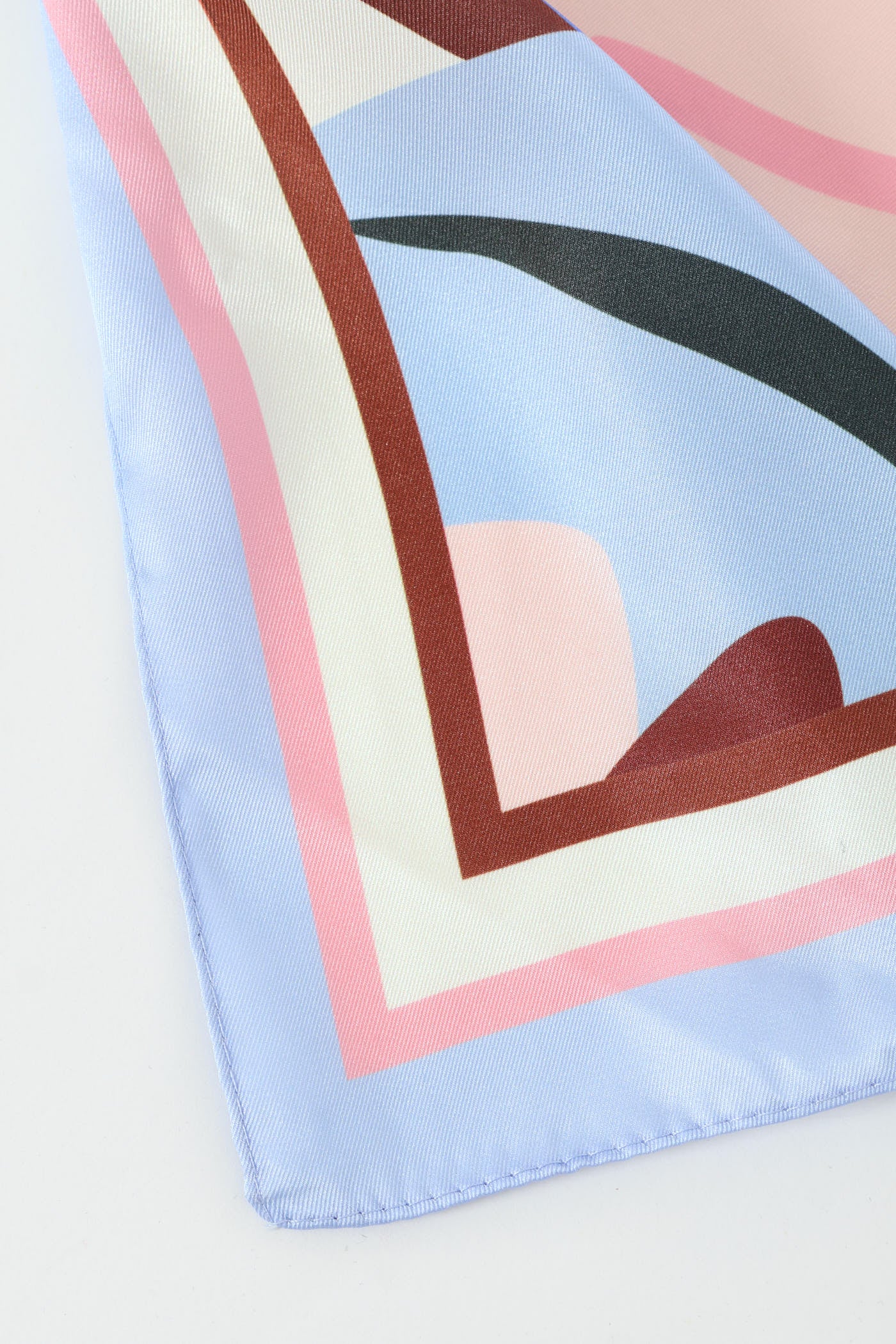 Colourblock Satin Feel Scarf - Light Blue - Image 3