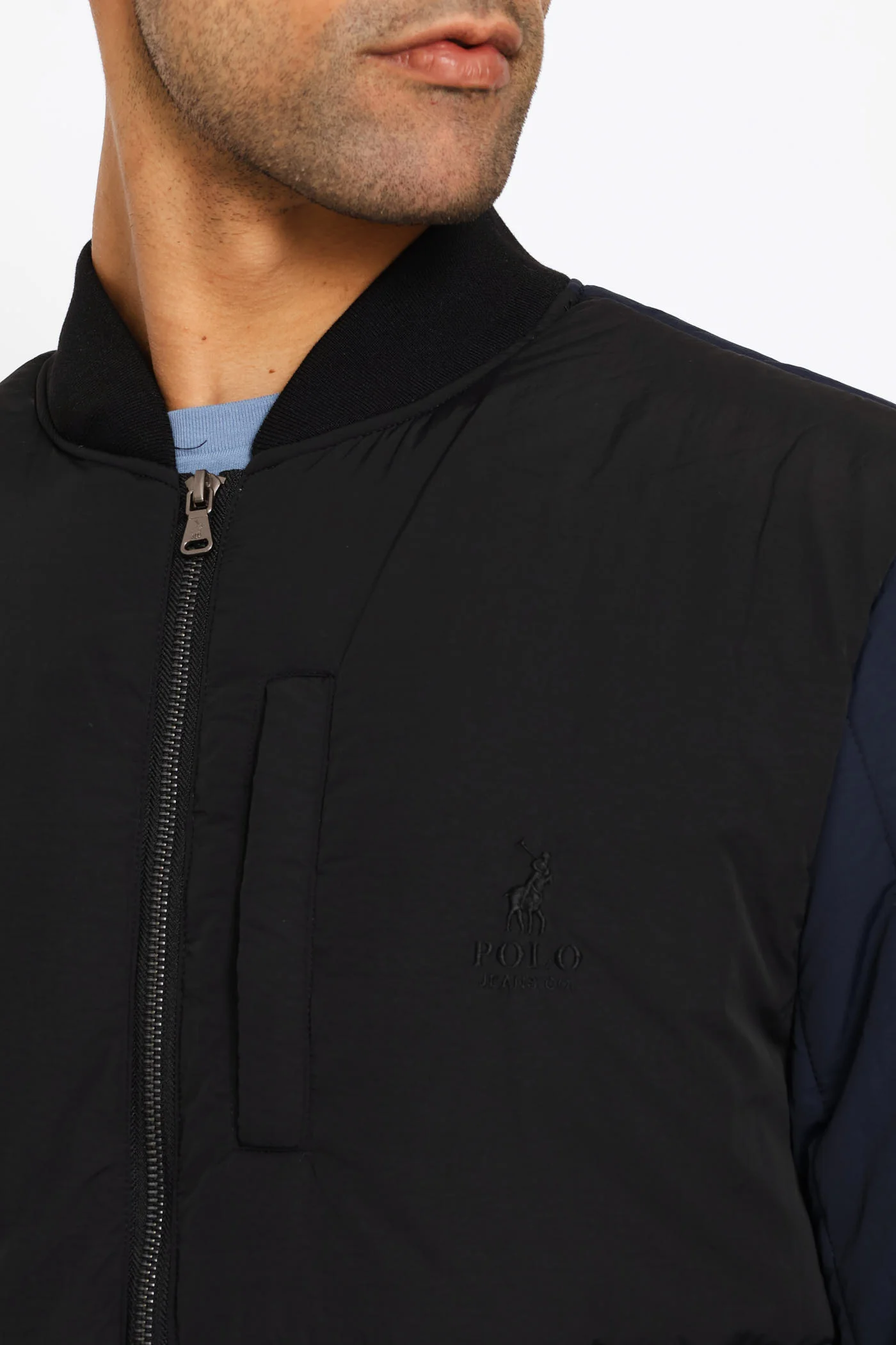 Colt Quilted Bomber Jacket - Navy - Image 6