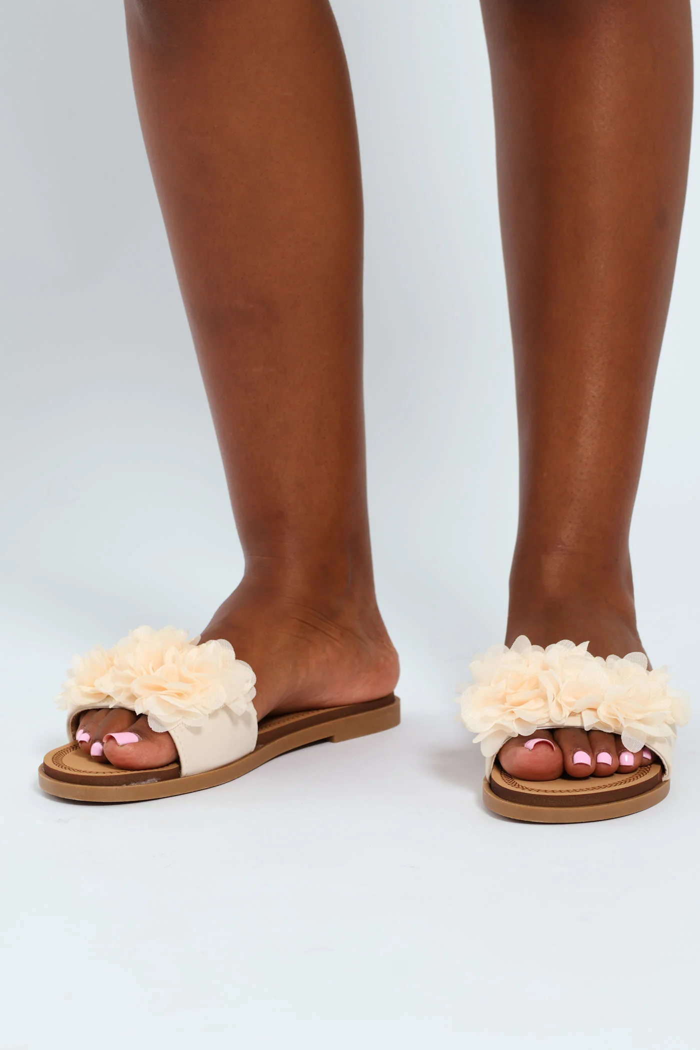 Floral Summer Sandal - Stone - Image 4