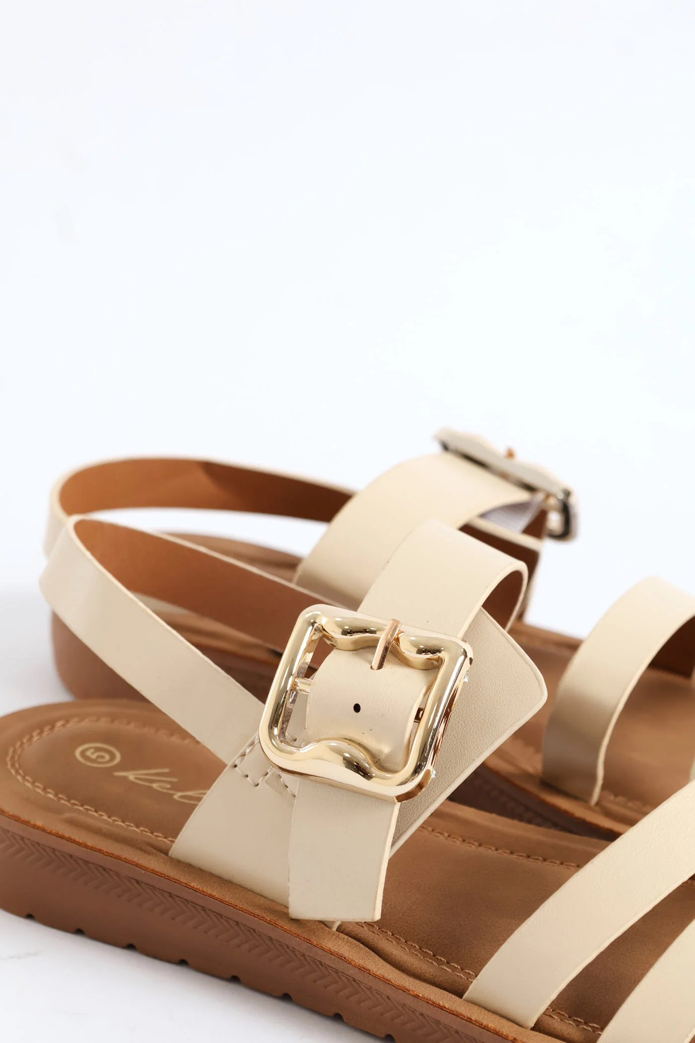 Comfort Bamboo Buckle Slingback Sandal - Natural - Image 4
