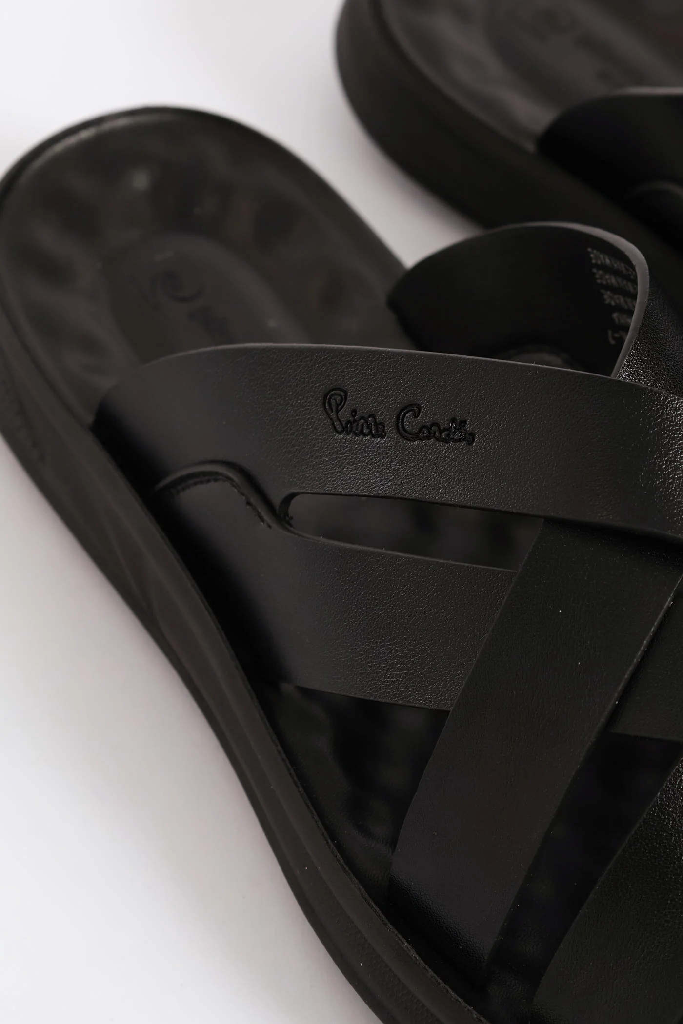Comfort Cross Over Strap Sandal - Black - Image 2