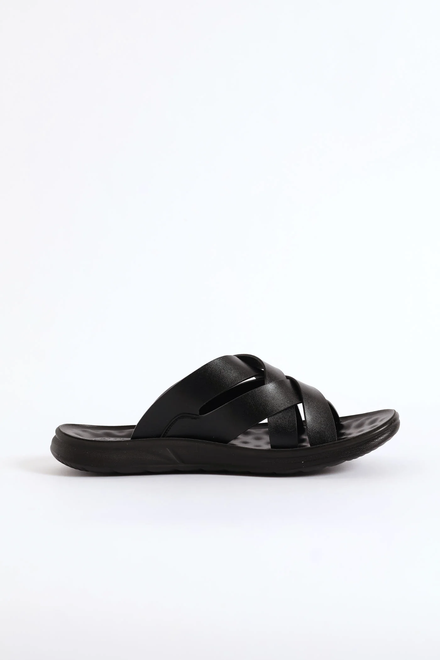 Comfort Cross Over Strap Sandal - Black - Image 3