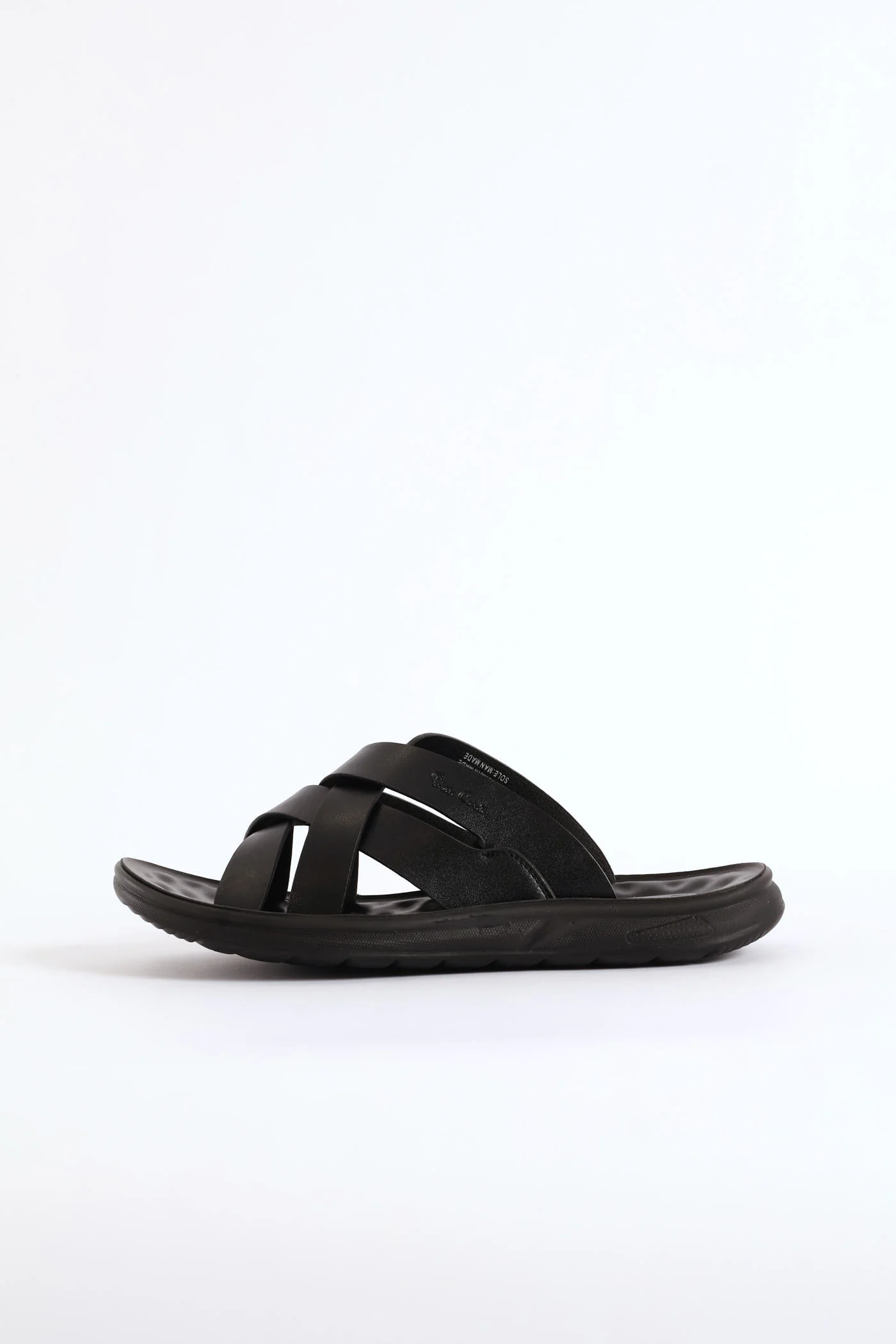 Comfort Cross Over Strap Sandal - Black - Image 4