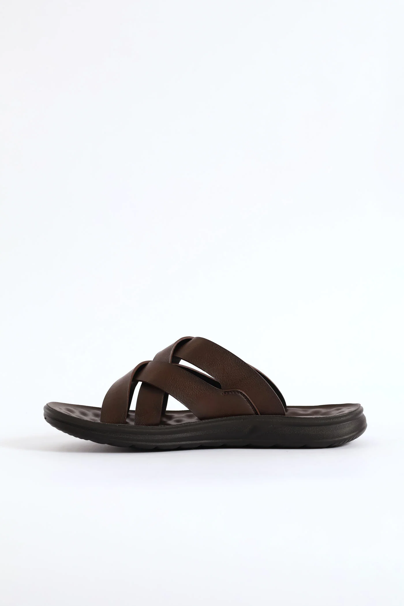 Comfort Cross Over Strap Sandal - Brown - Image 4