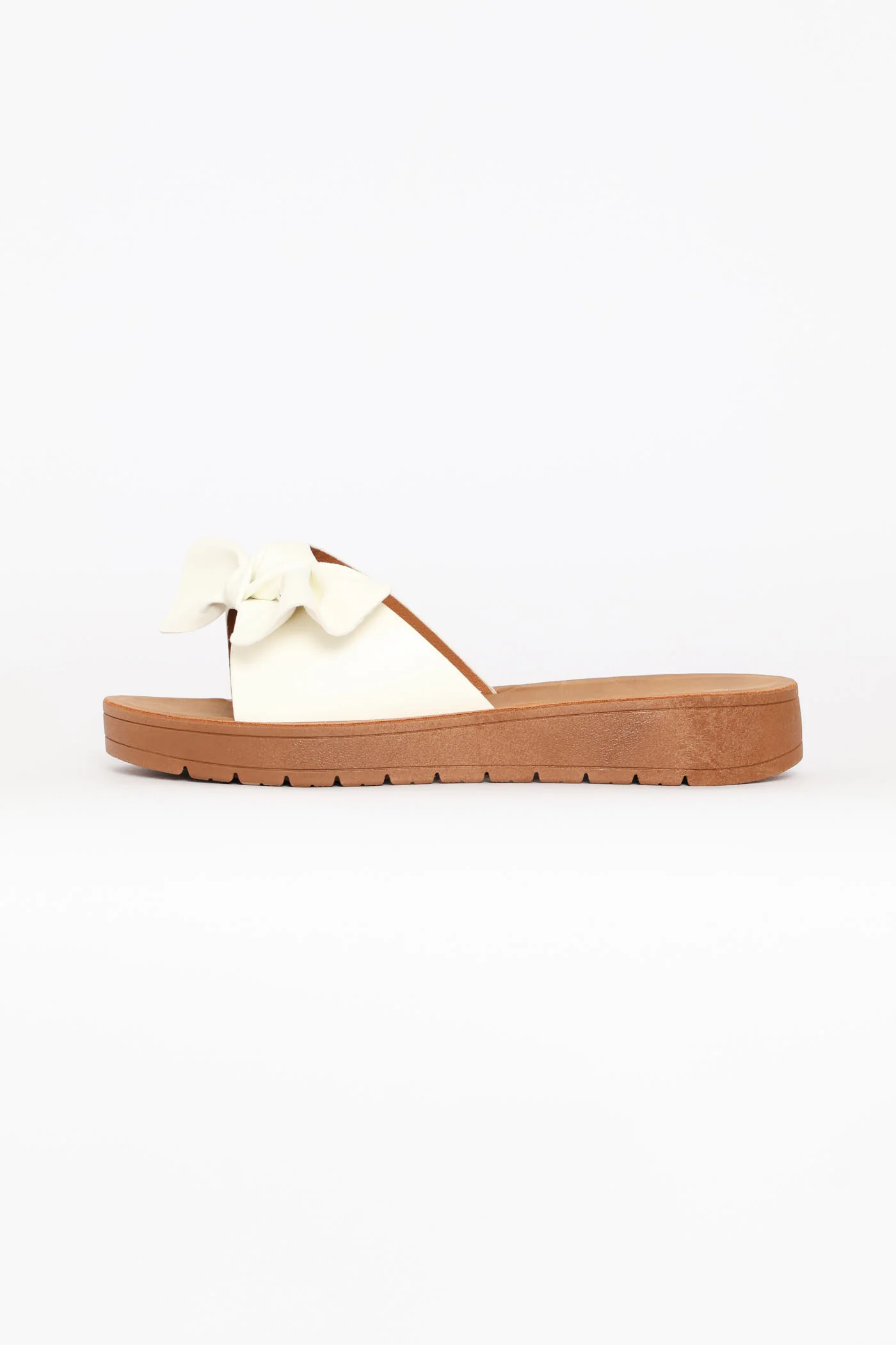 Comfort Sandal With Bow Detail - White - Image 3