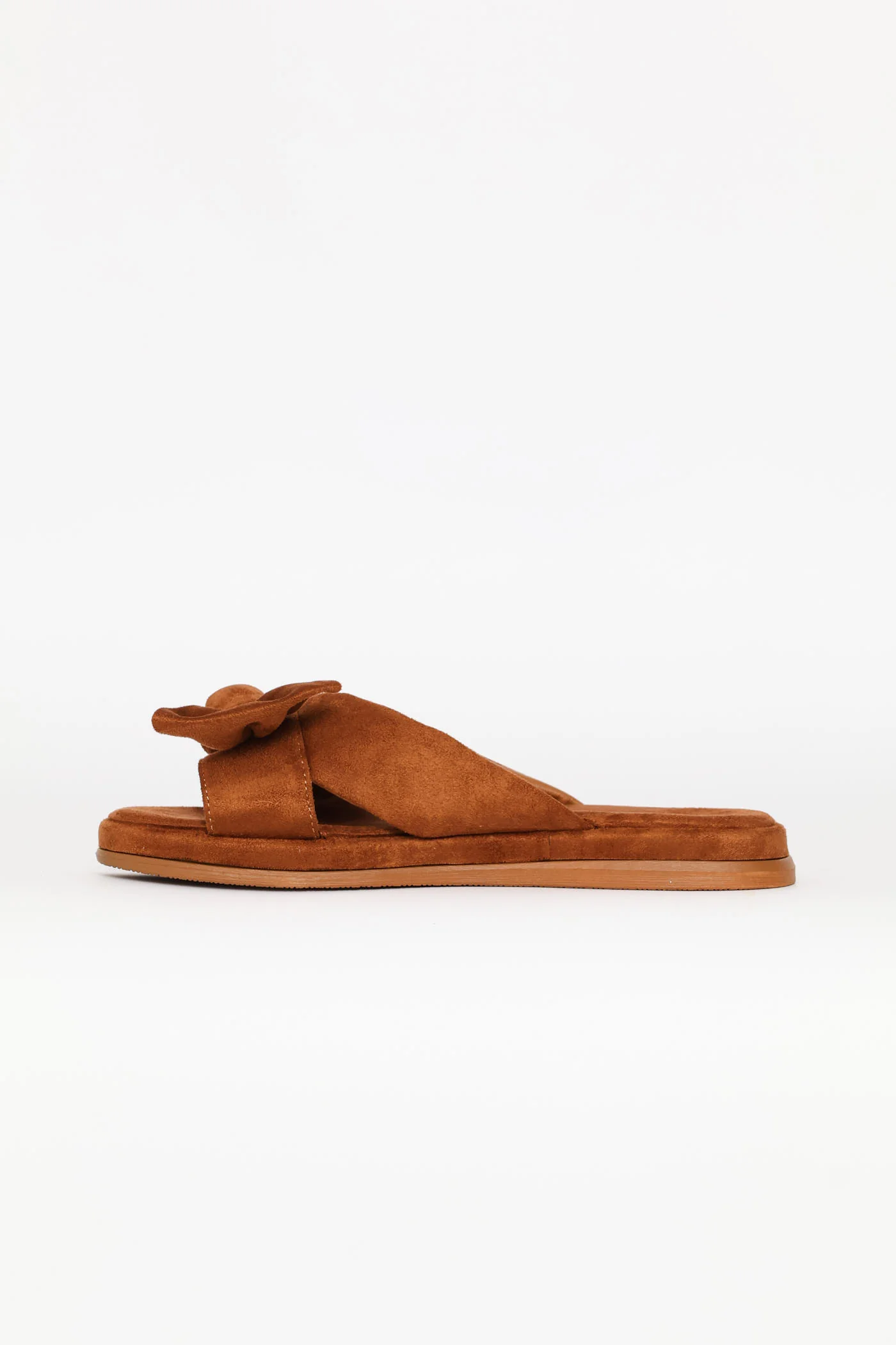 Comfort Sandal With Crosstrap Bow Detail - Tan - Image 3