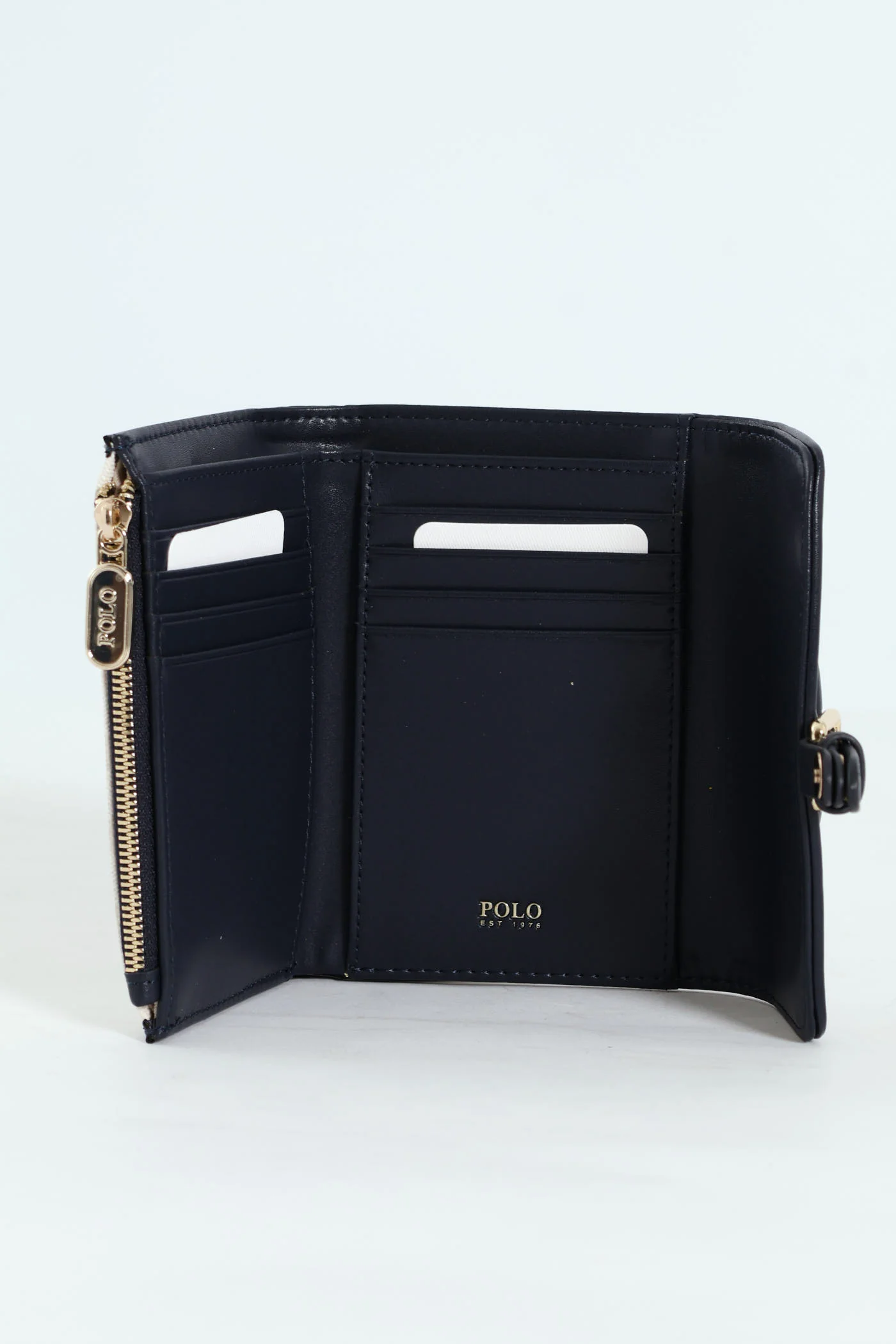 Compact Trifold Purse - Navy - Image 5