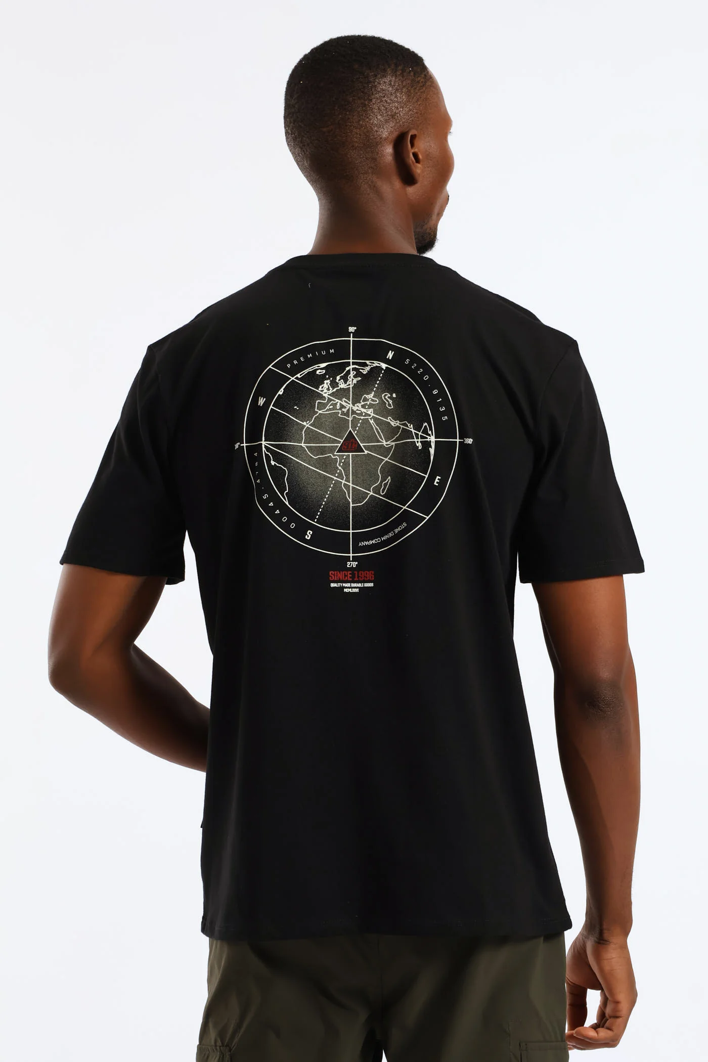 Compass Map Front & Back Tee - Black - Image 2