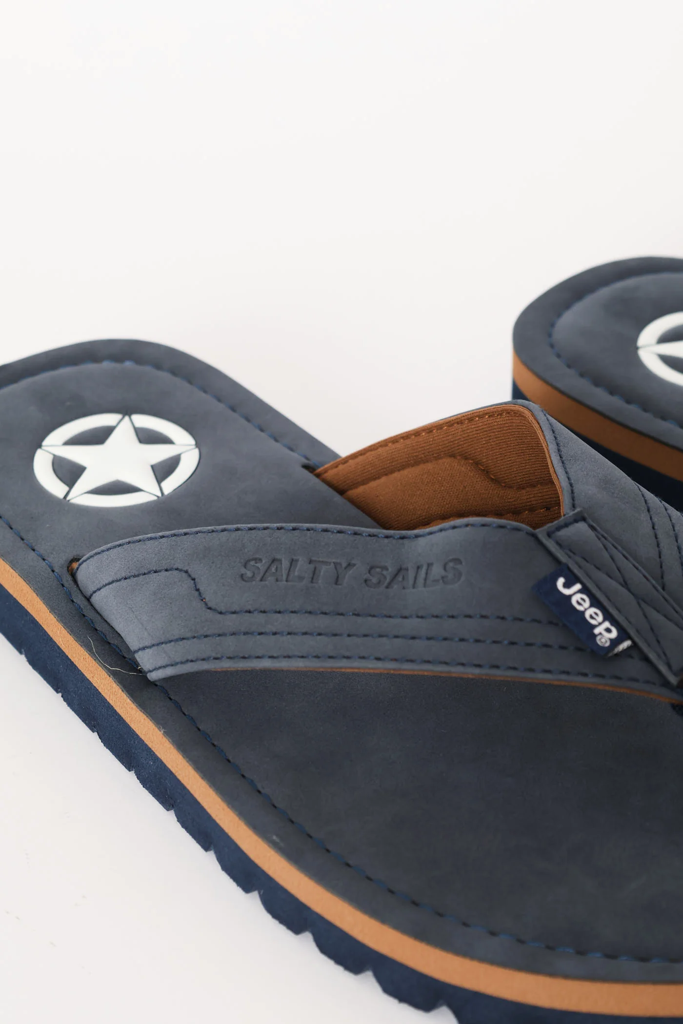 Compass Wide Vamp Sandal - Navy - Image 2