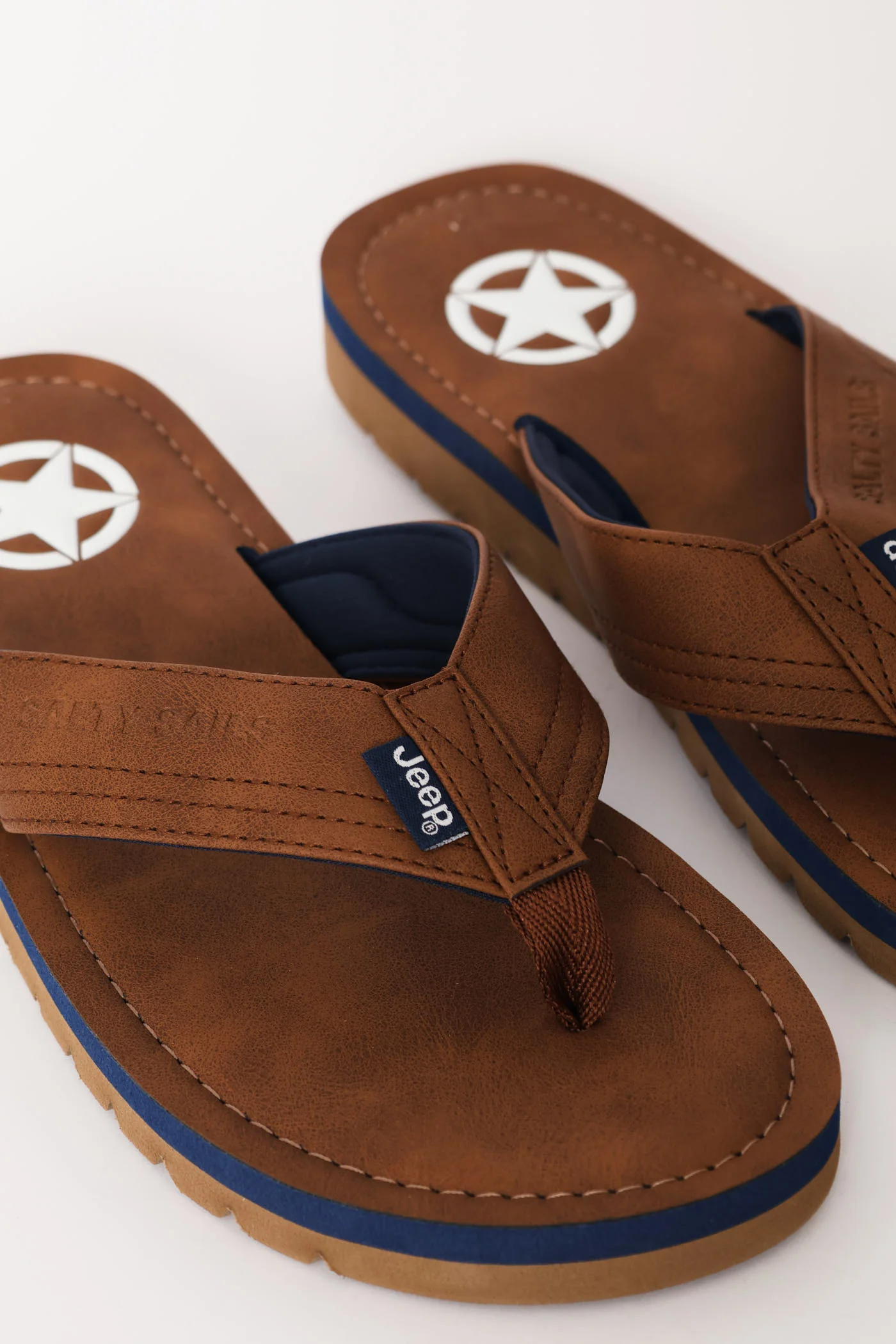 Compass Wide Vamp Sandal - Tan - Image 2