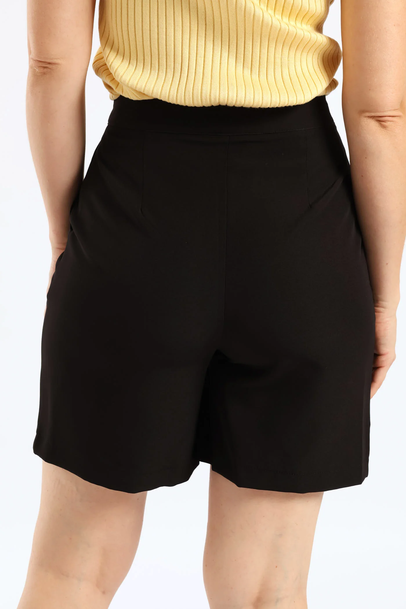 Concealed Button Short - Black - Image 5