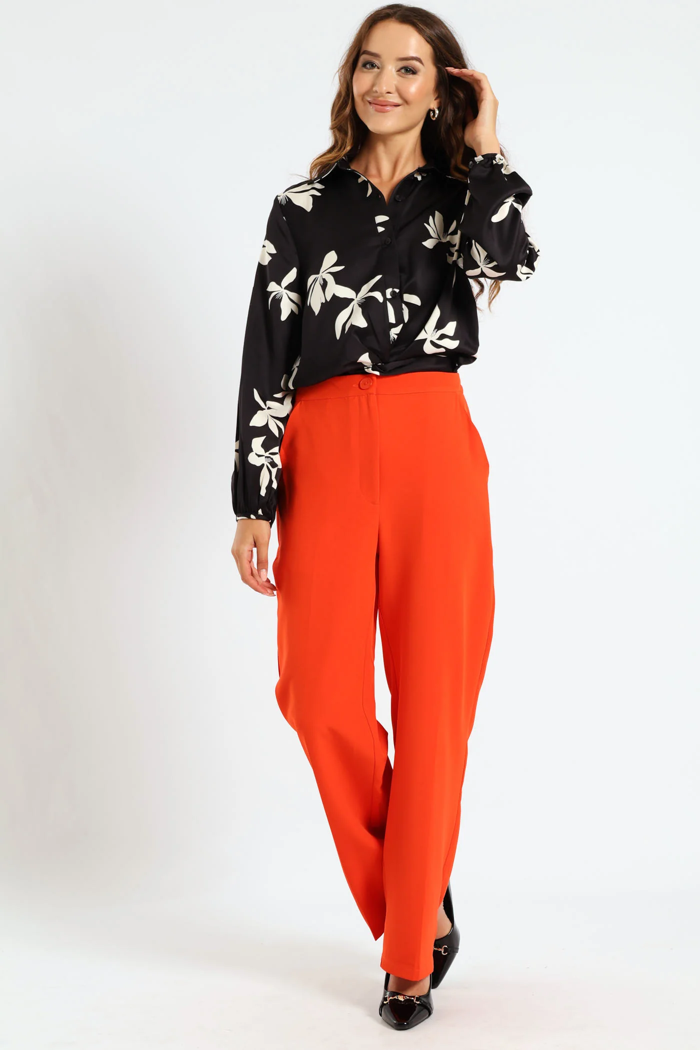 Concealed Straight Leg Pant - Orange - Image 5
