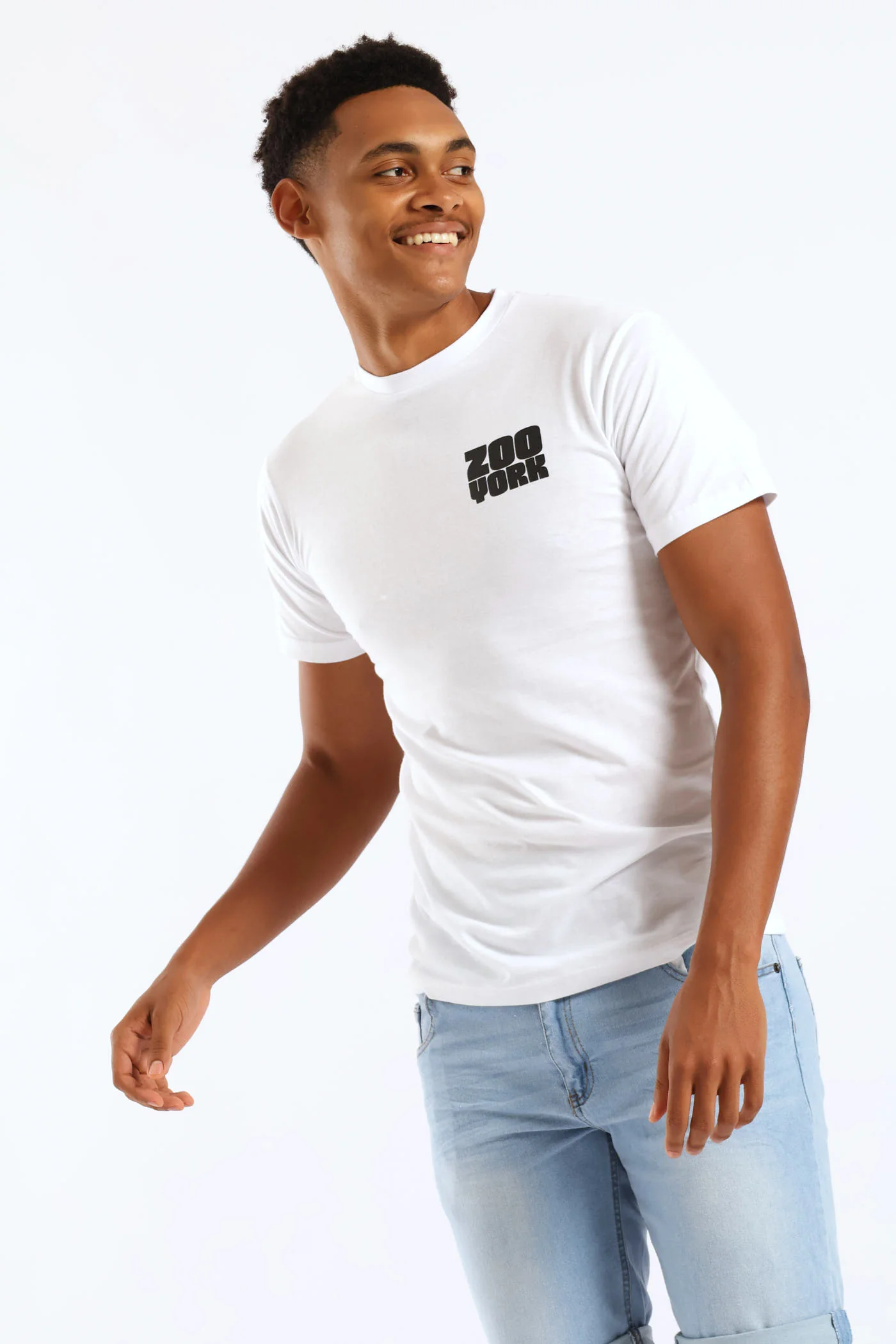 Contour Back Print Tee - White - Image 2