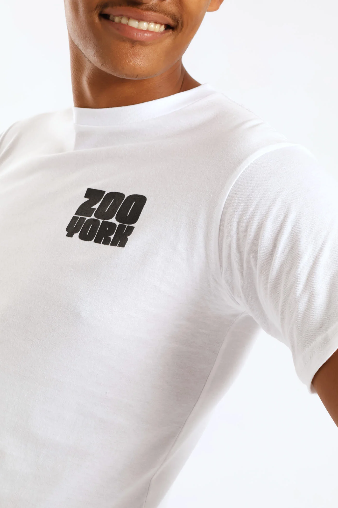Contour Back Print Tee - White - Image 4