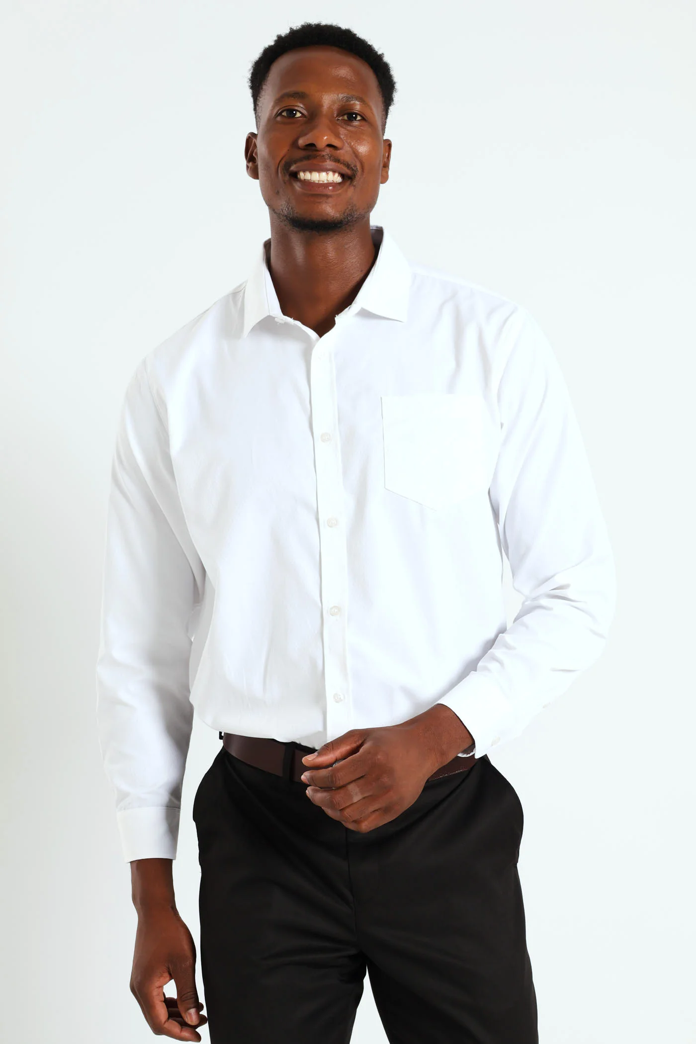 Contrast Dobby Shirt - White - Image 3