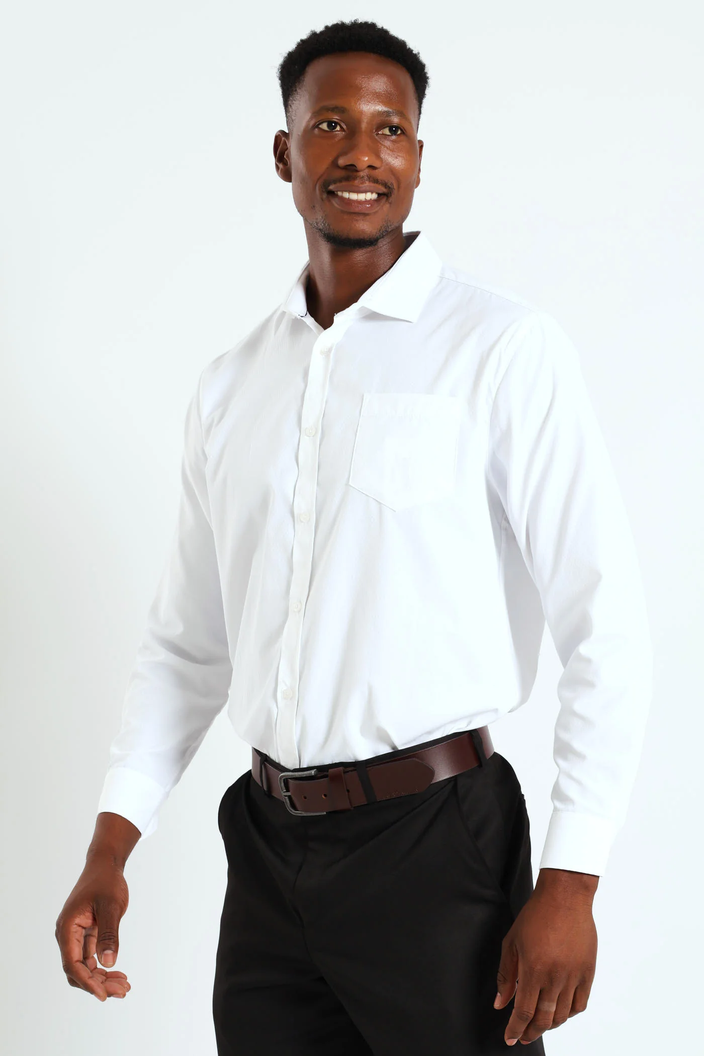 Contrast Dobby Shirt - White - Image 5