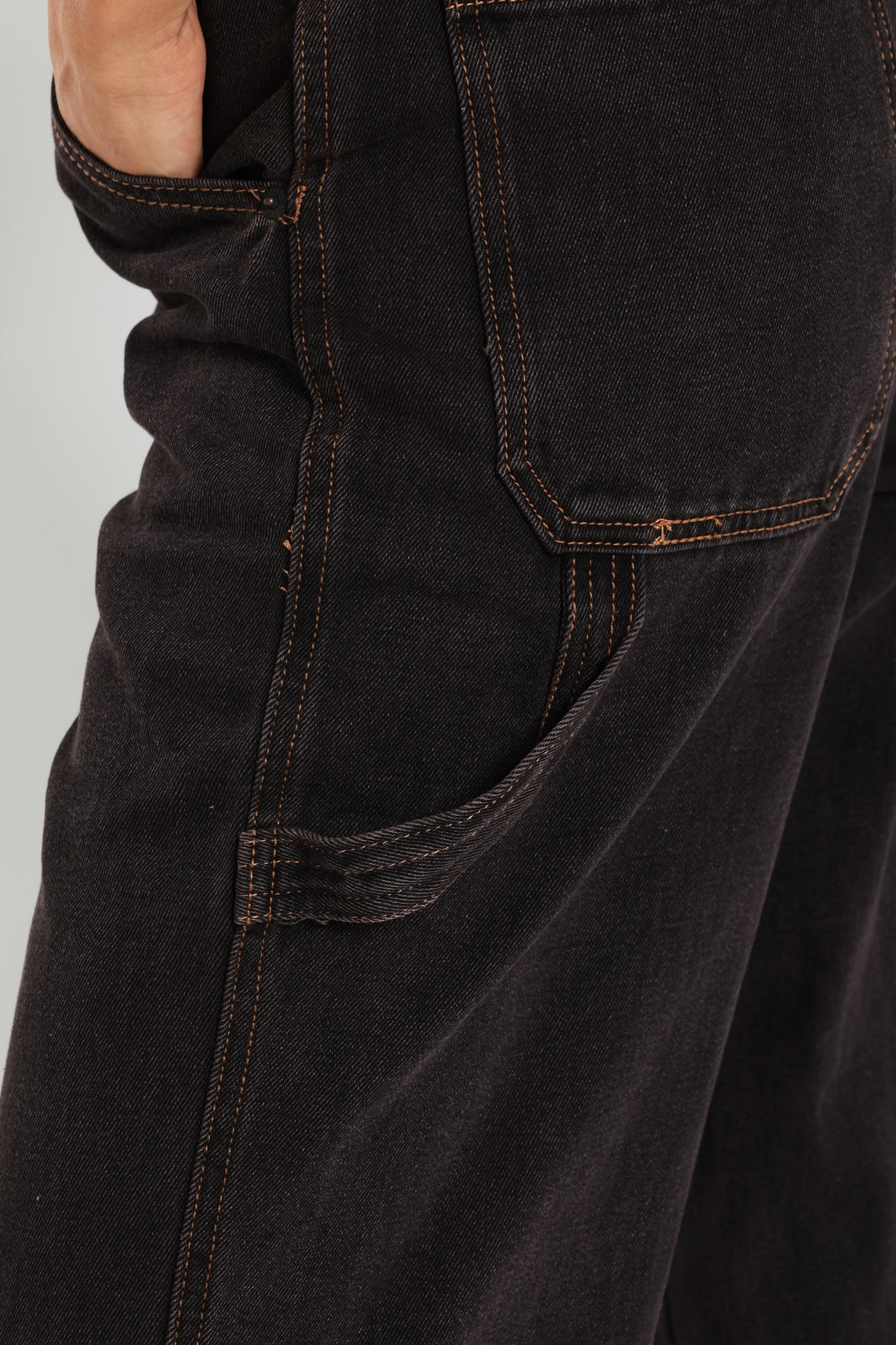 Contrast Stitch Carpenter Jean - Black - Image 5